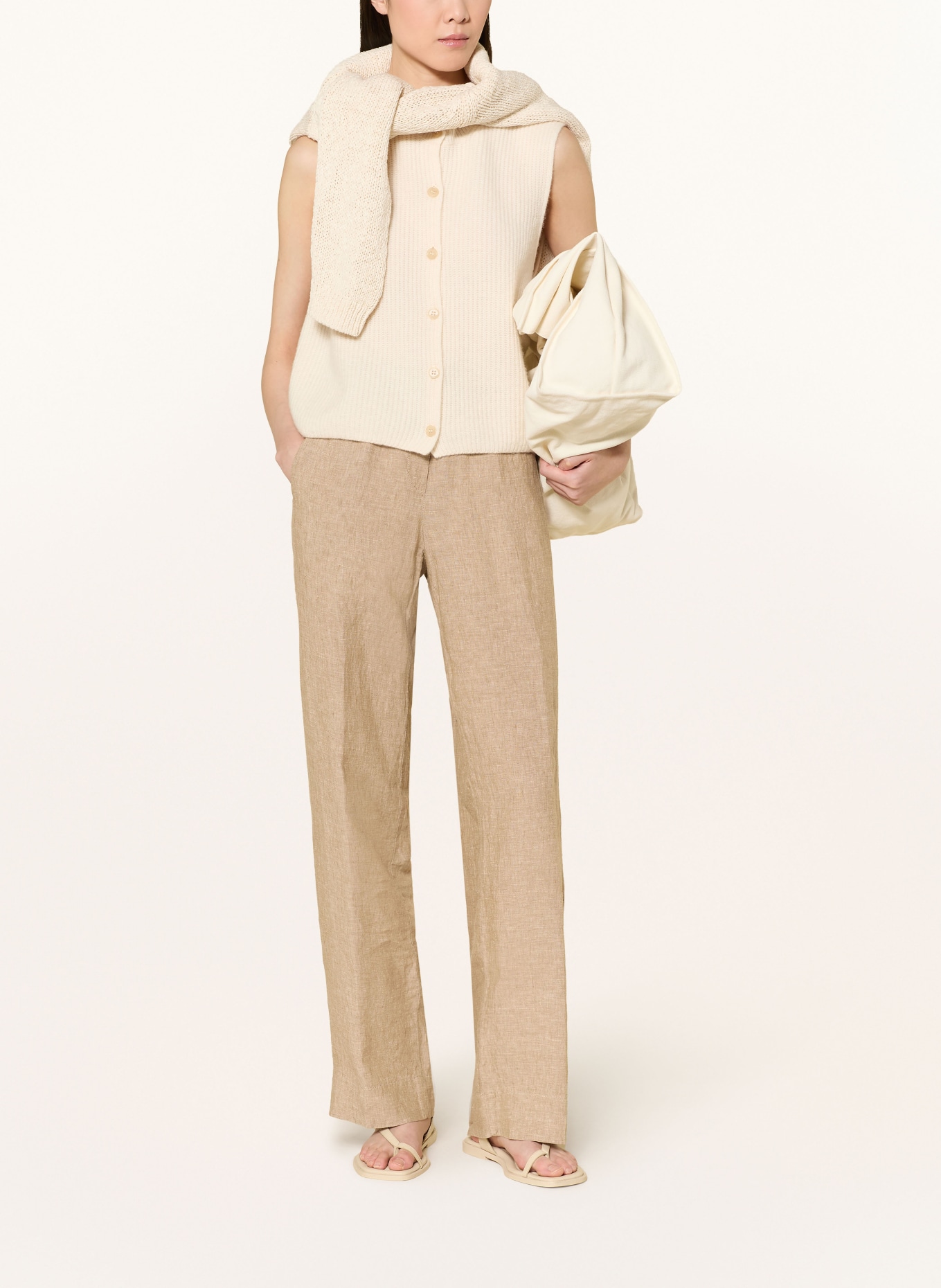 BRAX Marlenehose FARINA aus Leinen: BEIGE