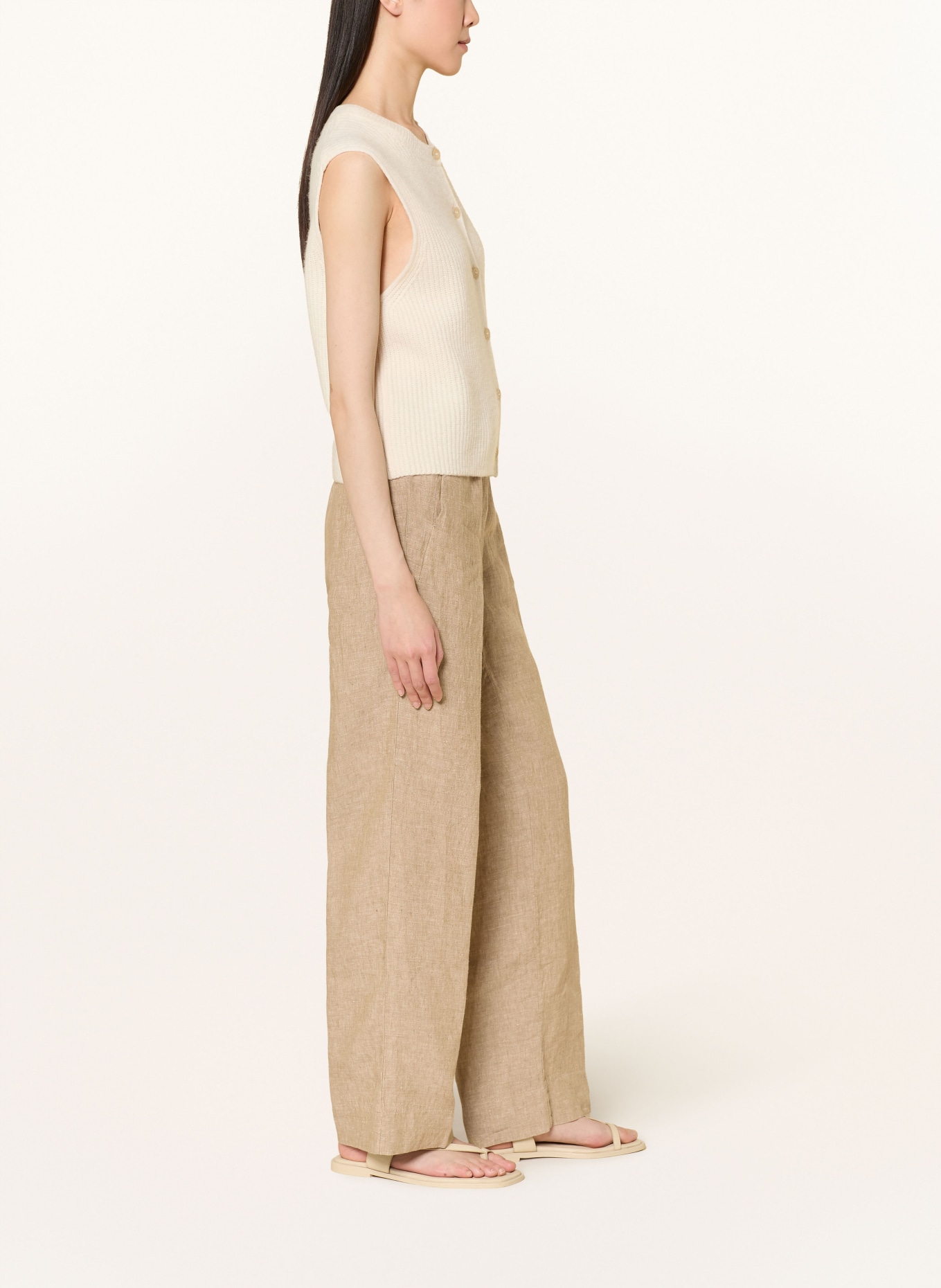 BRAX Marlenehose FARINA aus Leinen: BEIGE