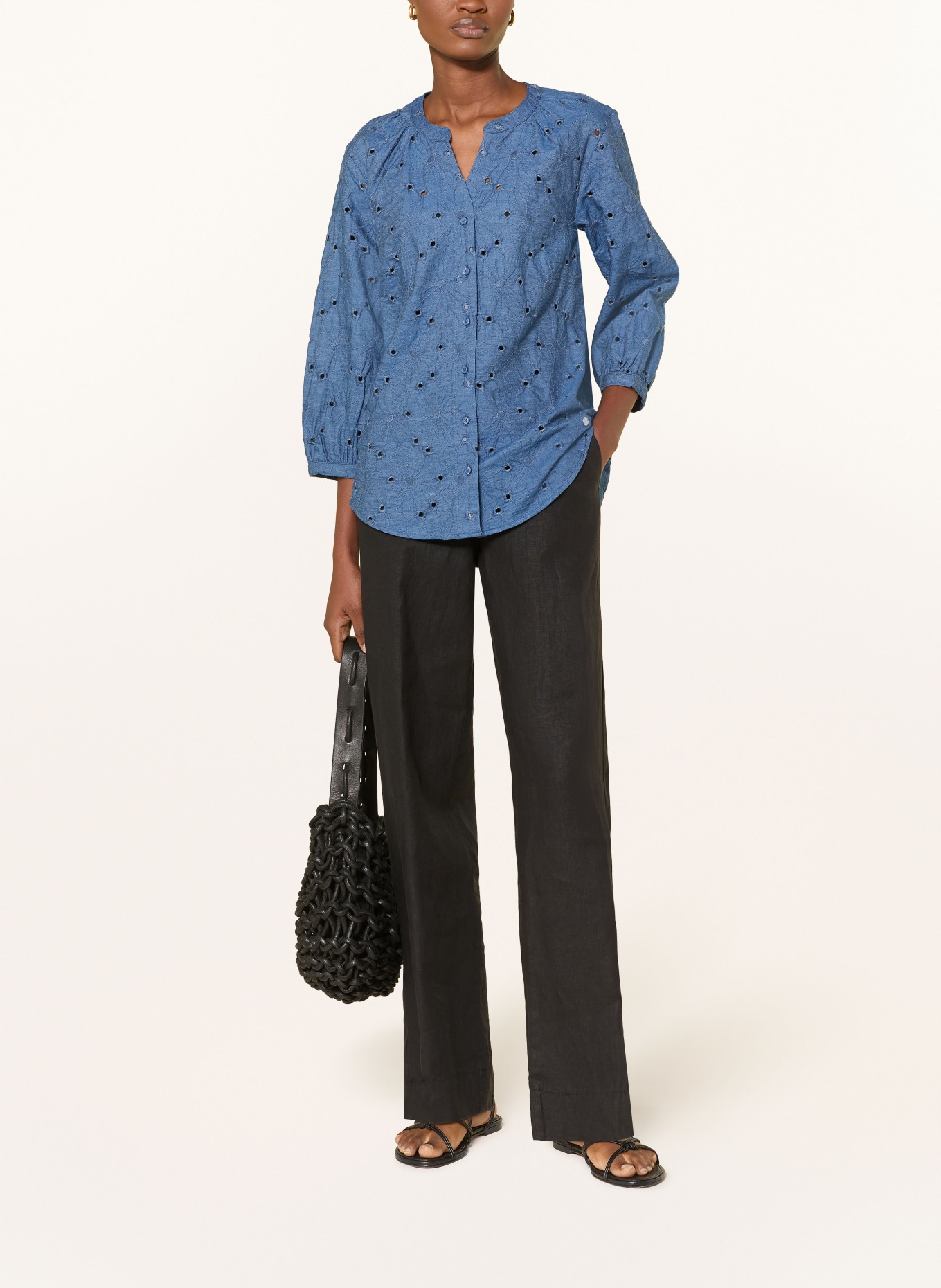 BRAX Farina-broek van linnen: DONKERBLAUW