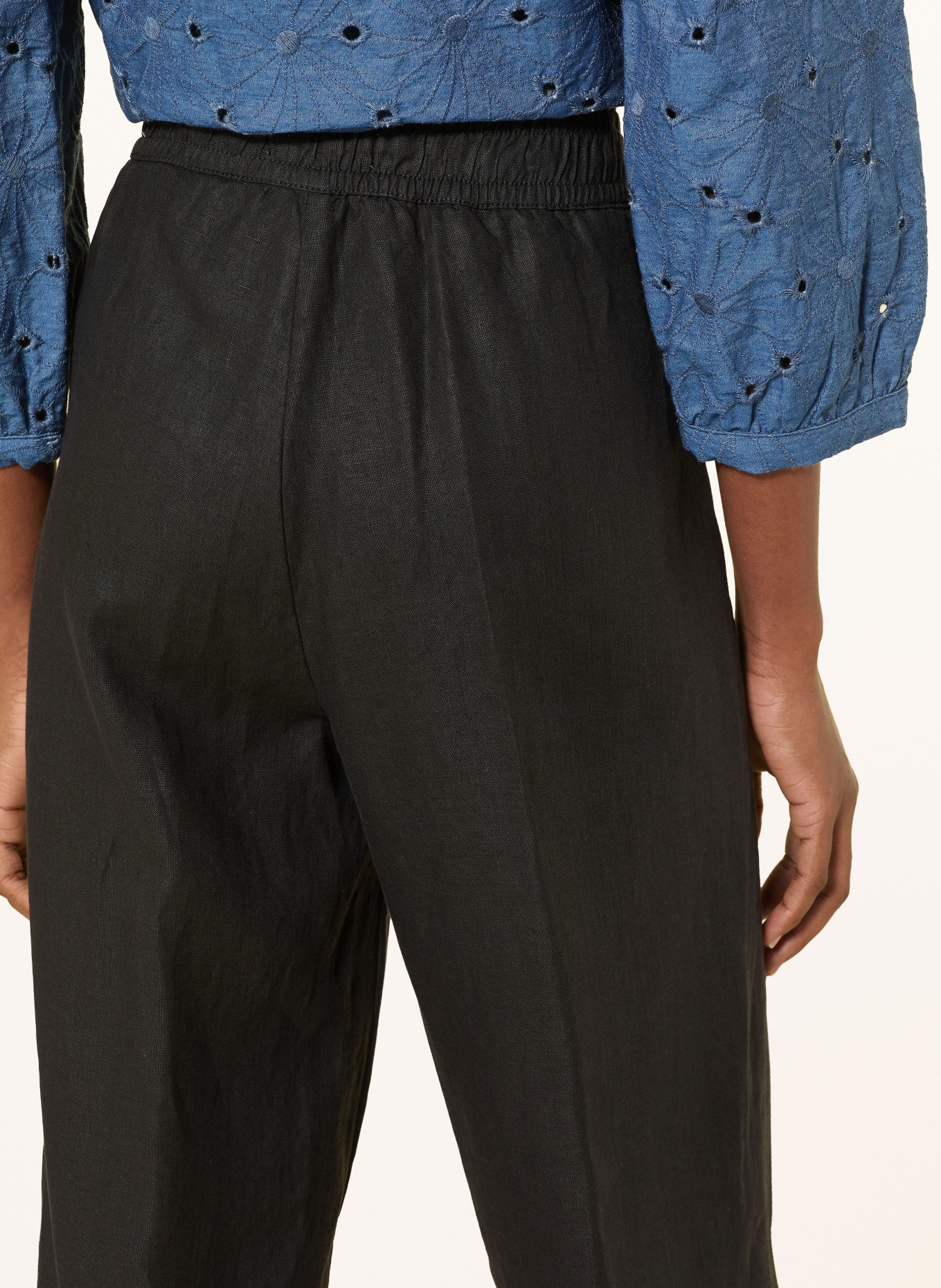 BRAX Farina-broek van linnen: DONKERBLAUW