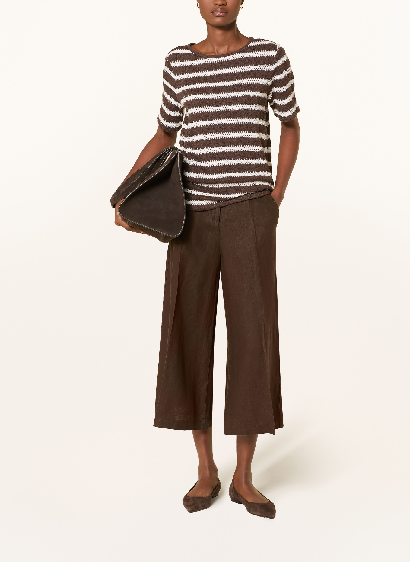 BRAX Leinen-Culotte MELLI: DUNKELBRAUN