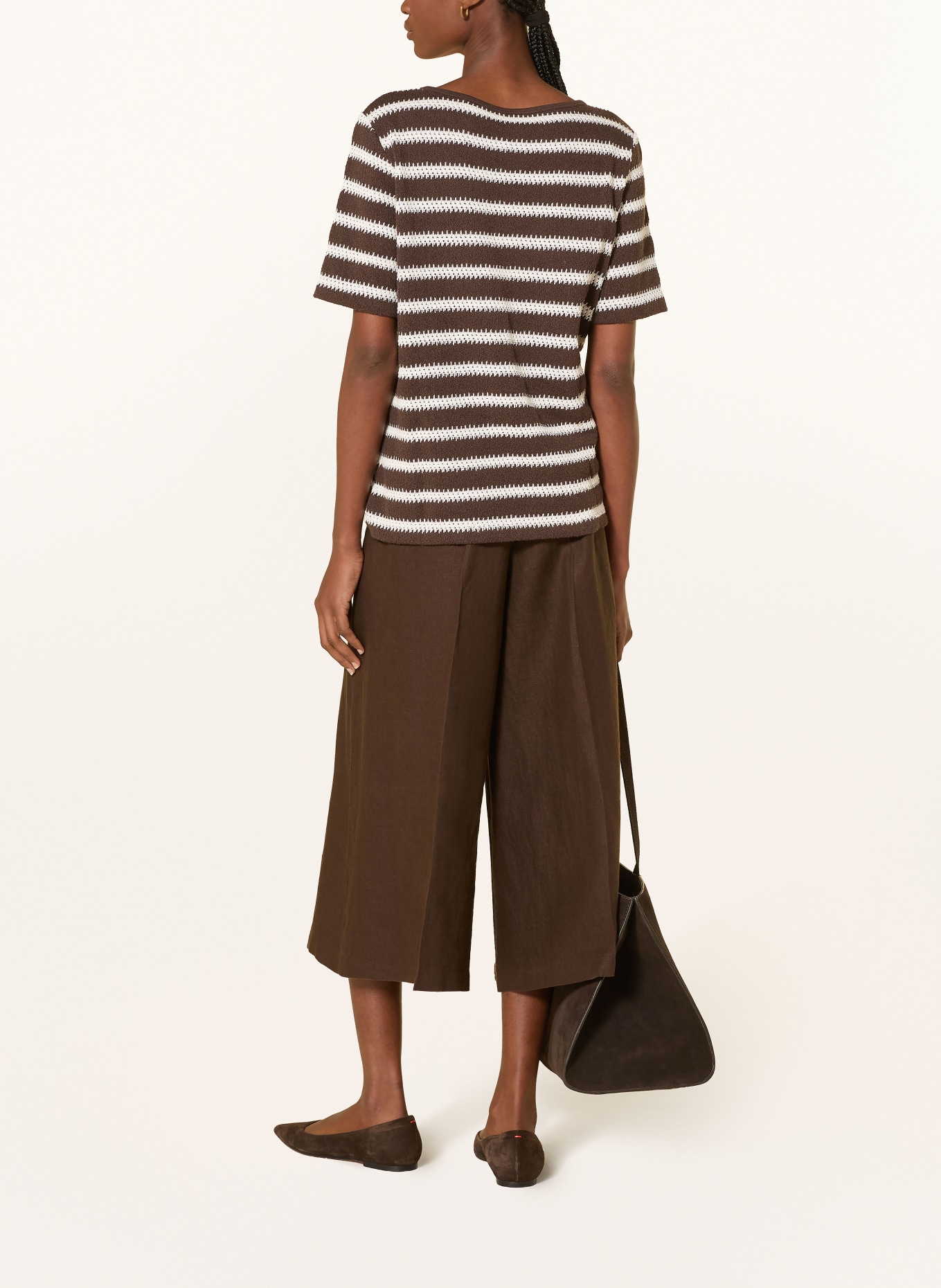 BRAX Leinen-Culotte MELLI: DUNKELBRAUN