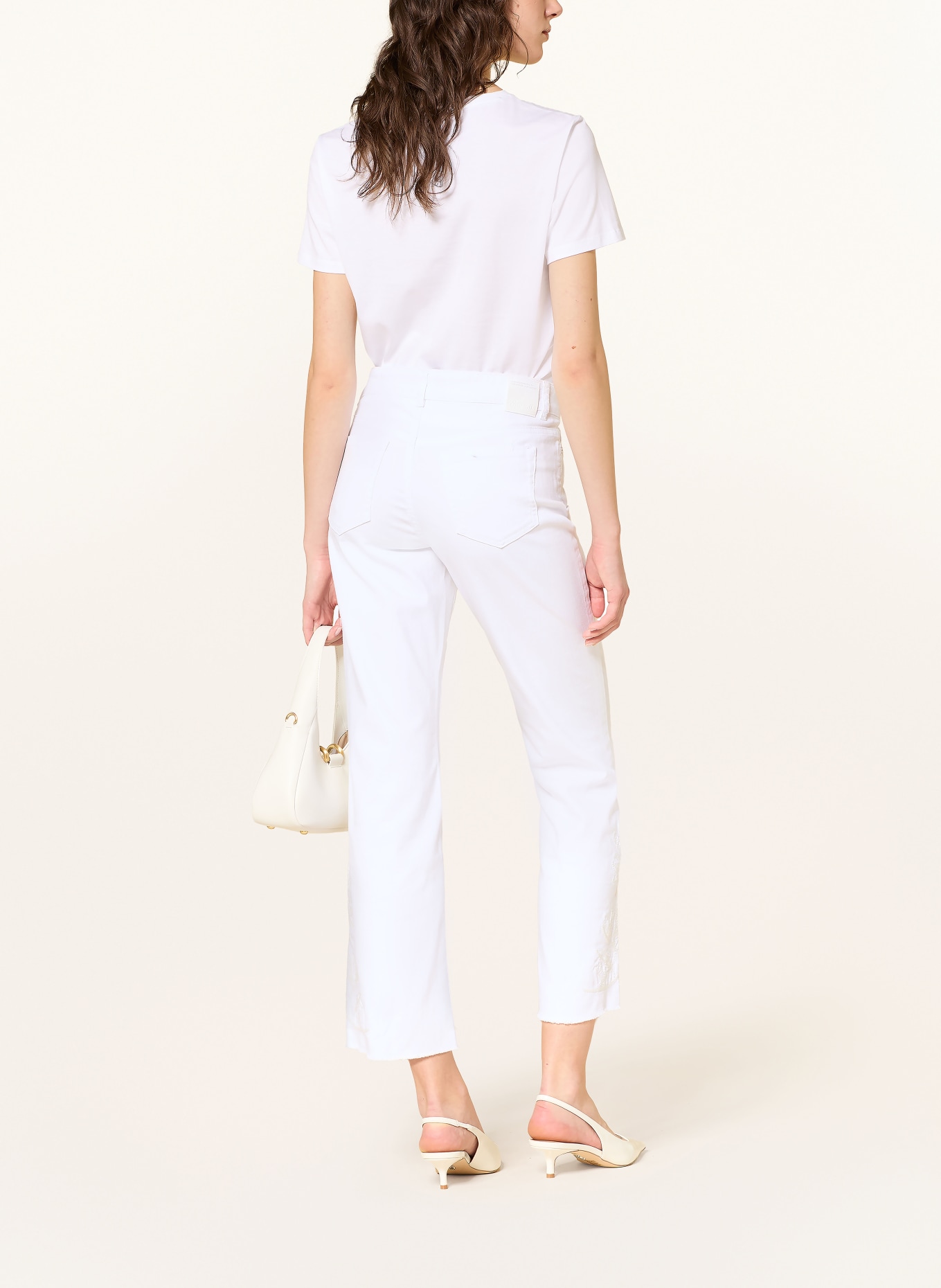 MARC CAIN Jean droit FORLI avec paillettes: 100 WHITE