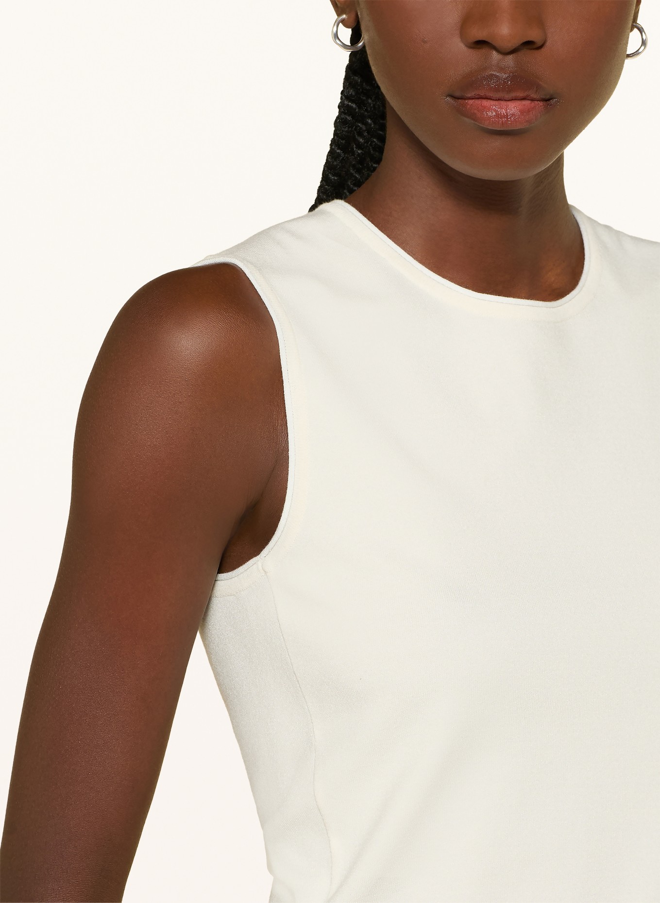 MARC CAIN gebreide top: 112 bright ecru