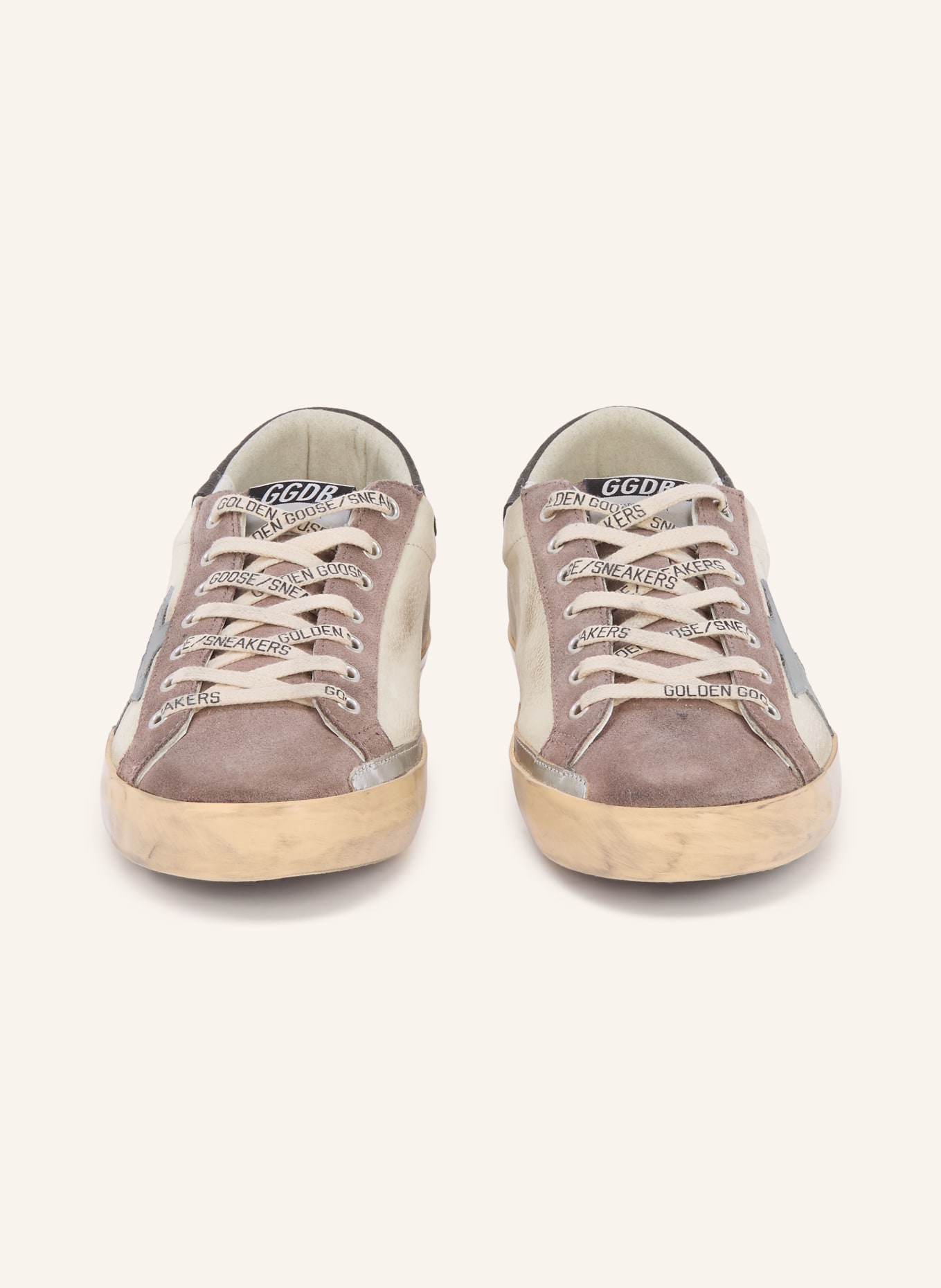GOLDEN GOOSE Sneaker SUPER-STAR: HELLGRAU / BLAUGRAU / LILA