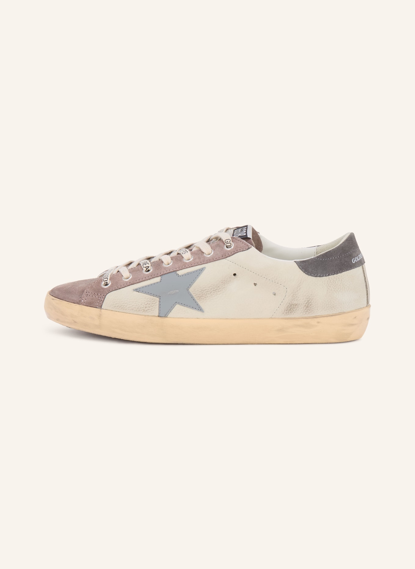 GOLDEN GOOSE Sneaker SUPER-STAR: HELLGRAU / BLAUGRAU / LILA
