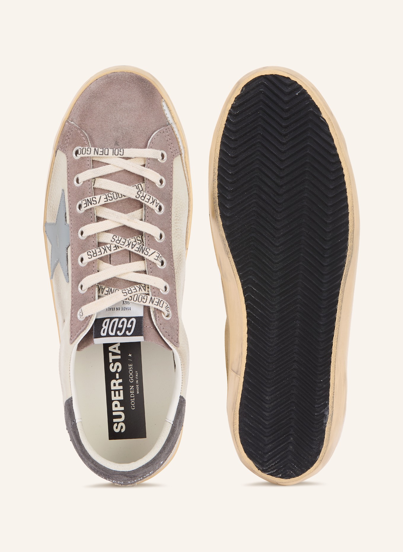 GOLDEN GOOSE Sneaker SUPER-STAR: HELLGRAU / BLAUGRAU / LILA