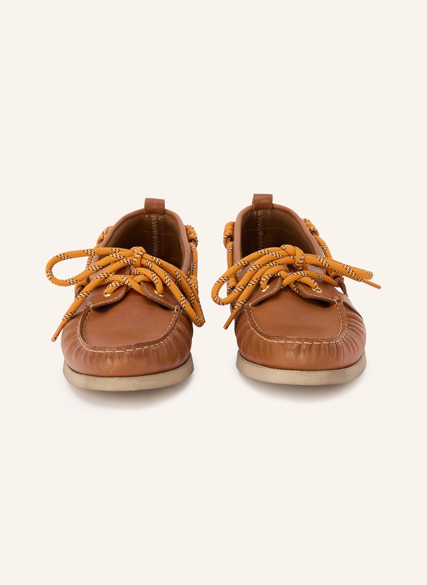 GOLDEN GOOSE chaussures de bateau: COGNAC