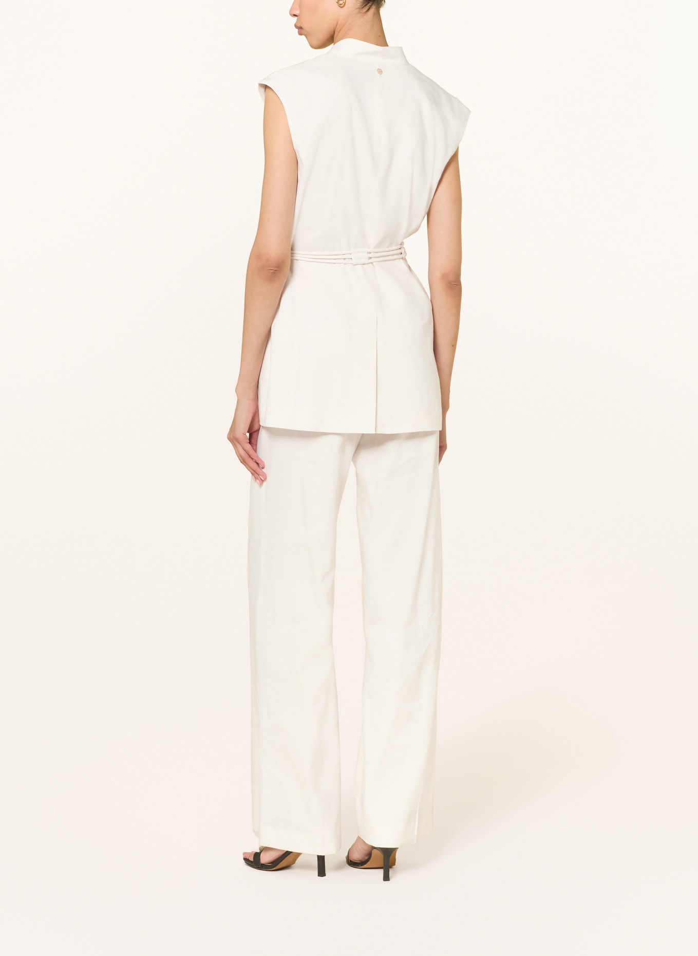 MARC CAIN Blazervest van linnen: 112 bright ecru