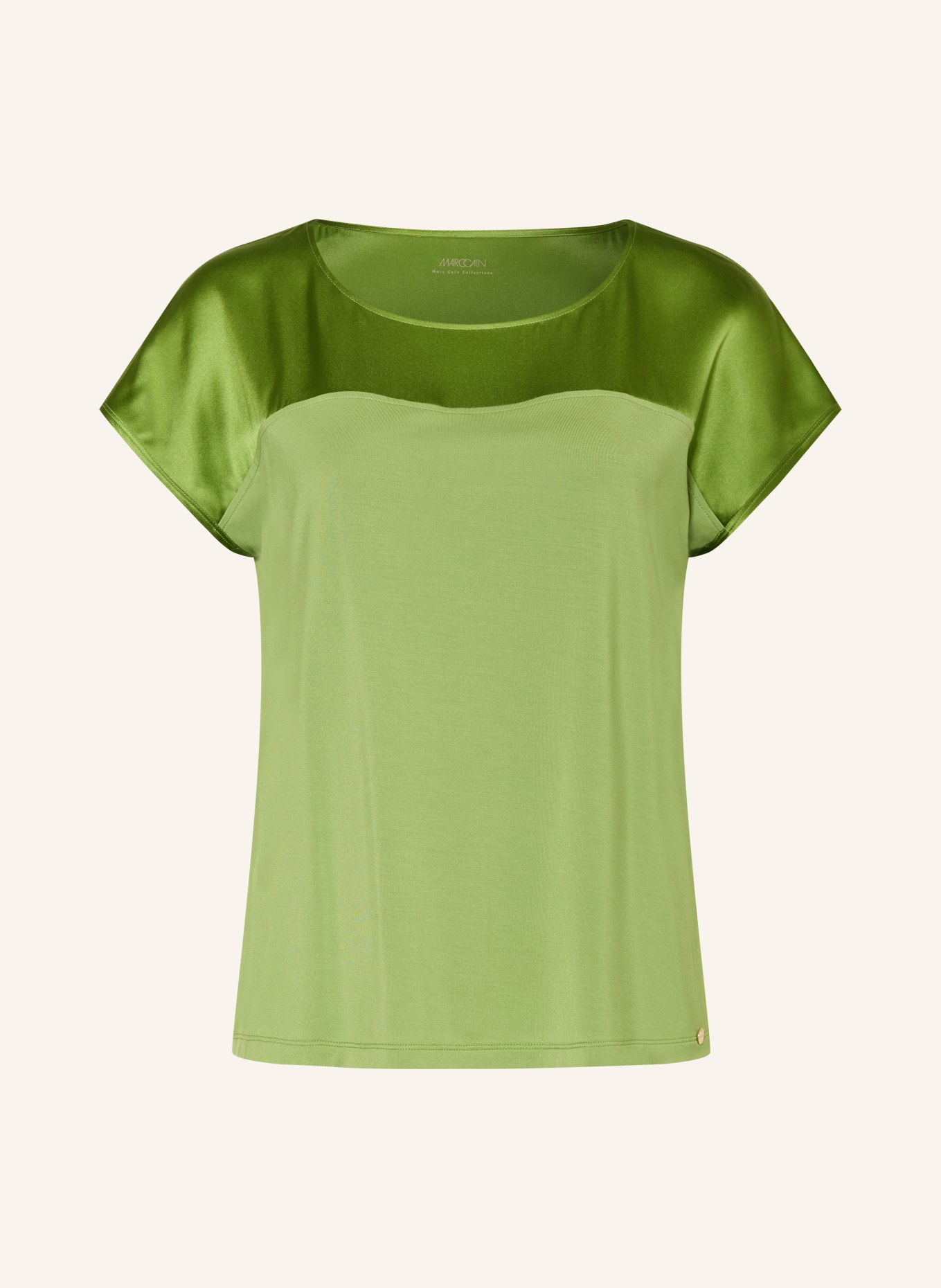 MARC CAIN Blouse shirt in a mix of materials: 526 garden green