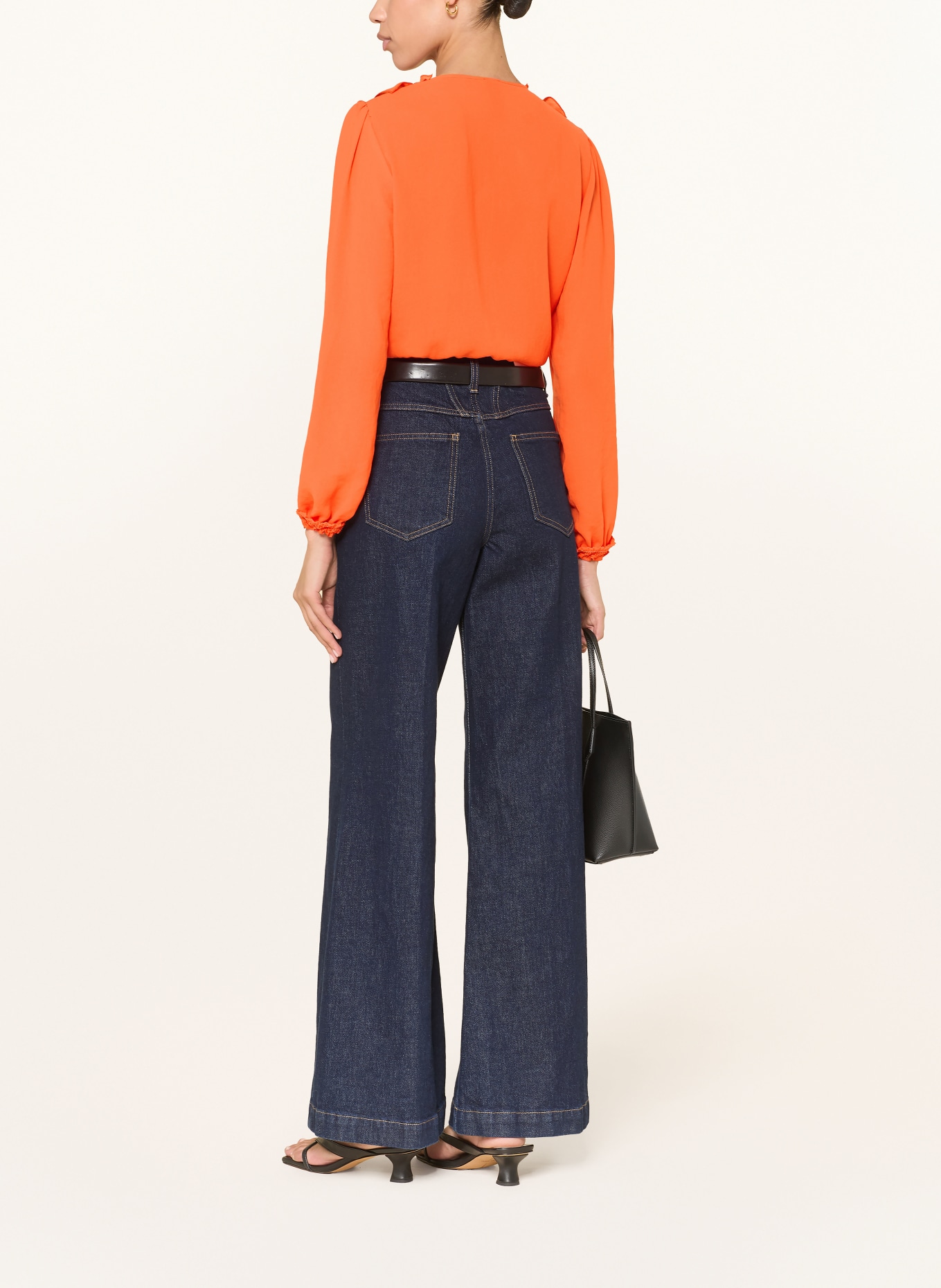 MARC CAIN Blouse à volants et volants: 223 bright tomato