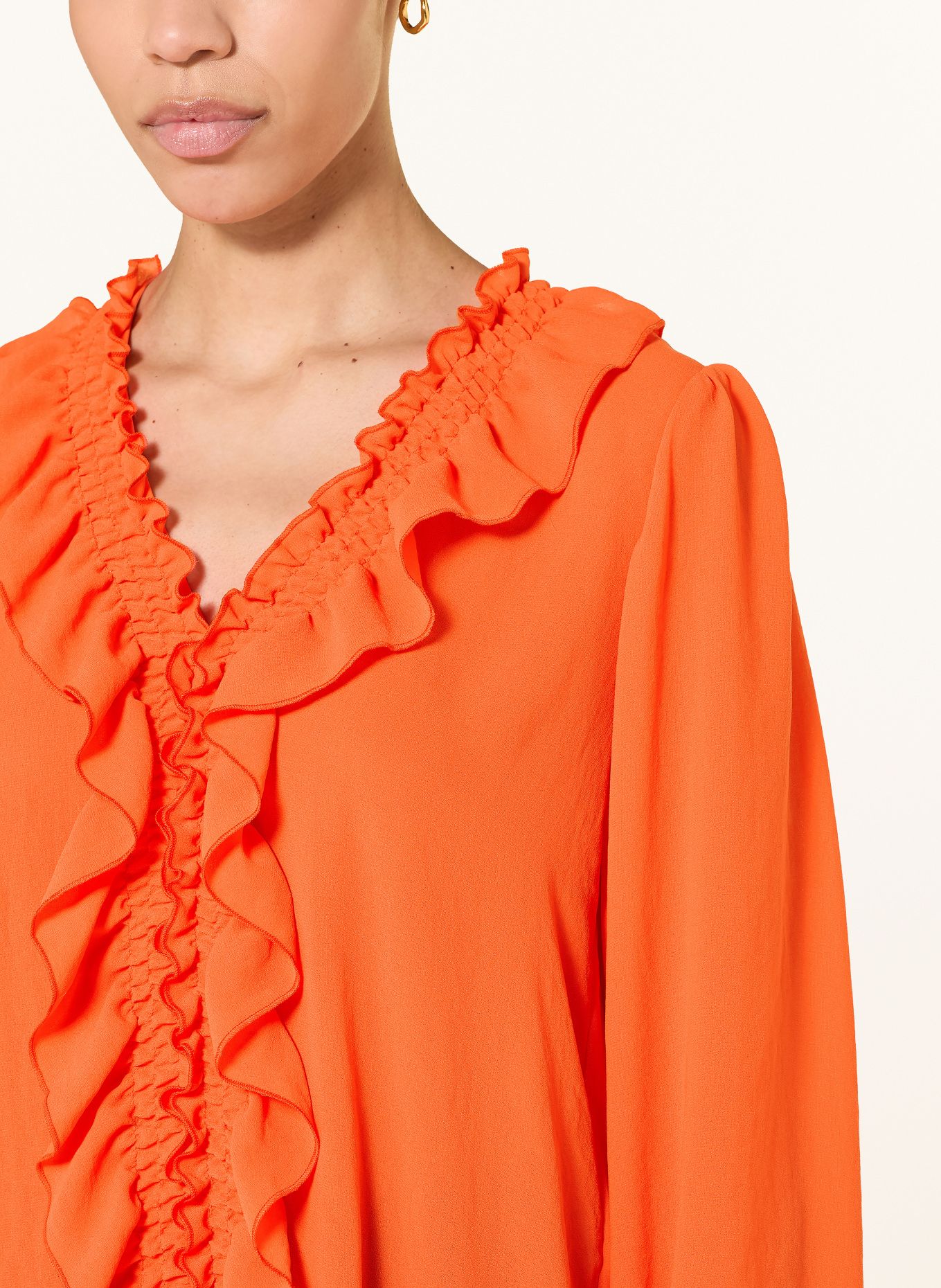 MARC CAIN Blouse à volants et volants: 223 bright tomato