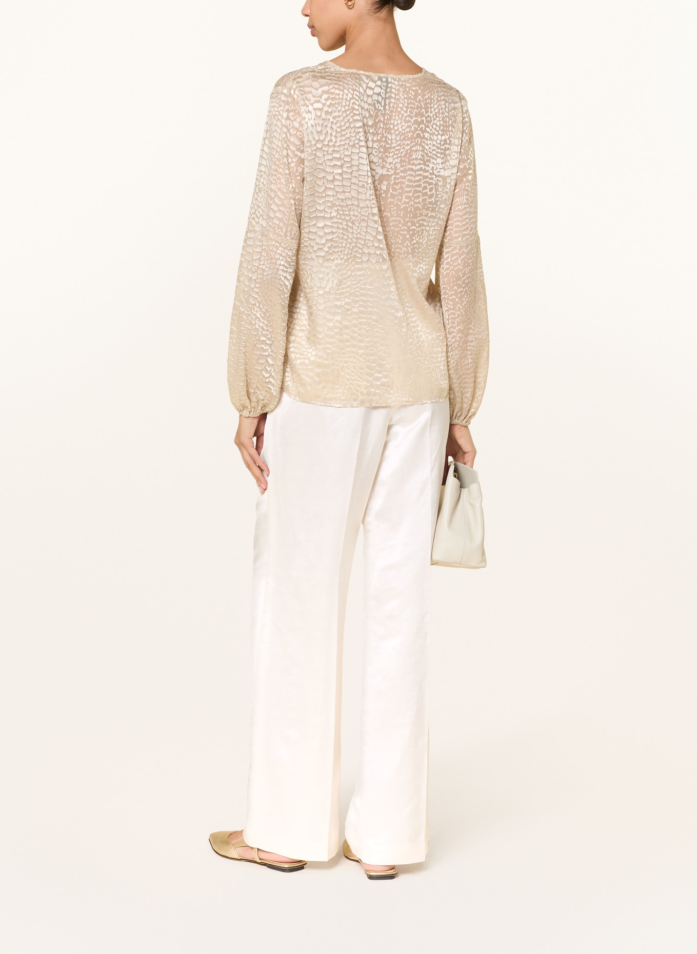 MARC CAIN WICHITA marlena pants with linen: 112 bright ecru