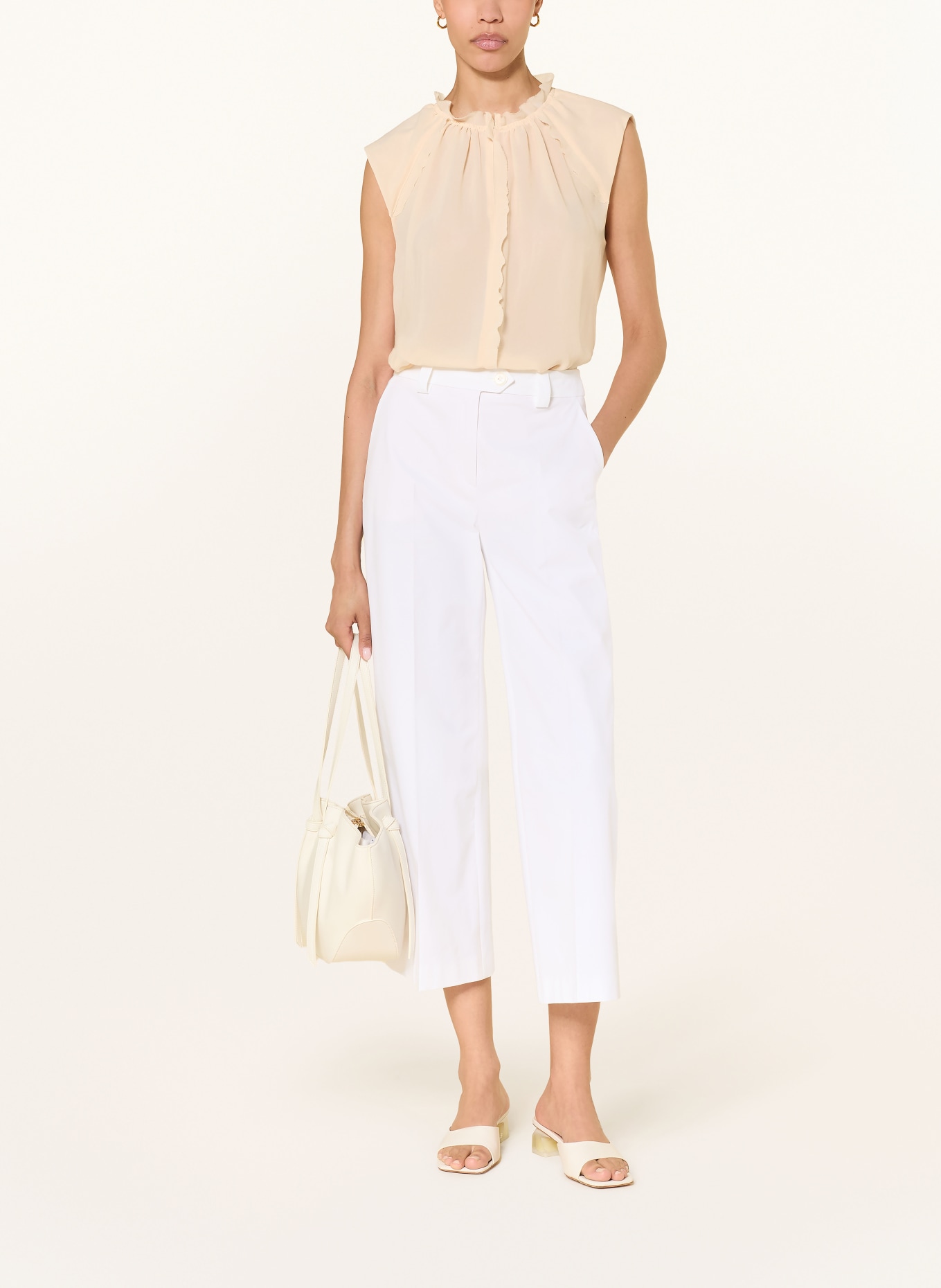 MARC CAIN Blusentop mit Rüschen: 131 CREME