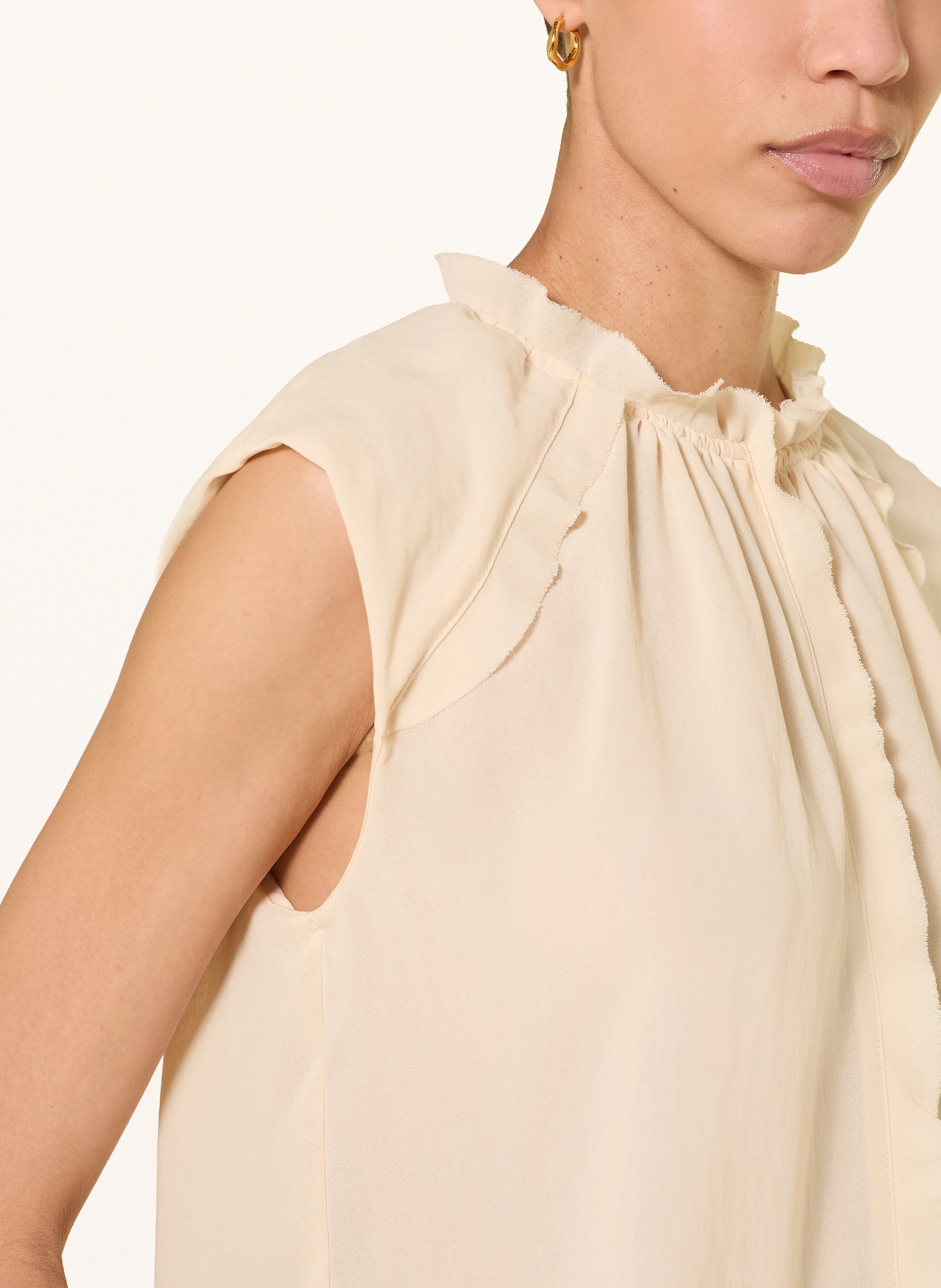 MARC CAIN Blusentop mit Rüschen: 131 CREME