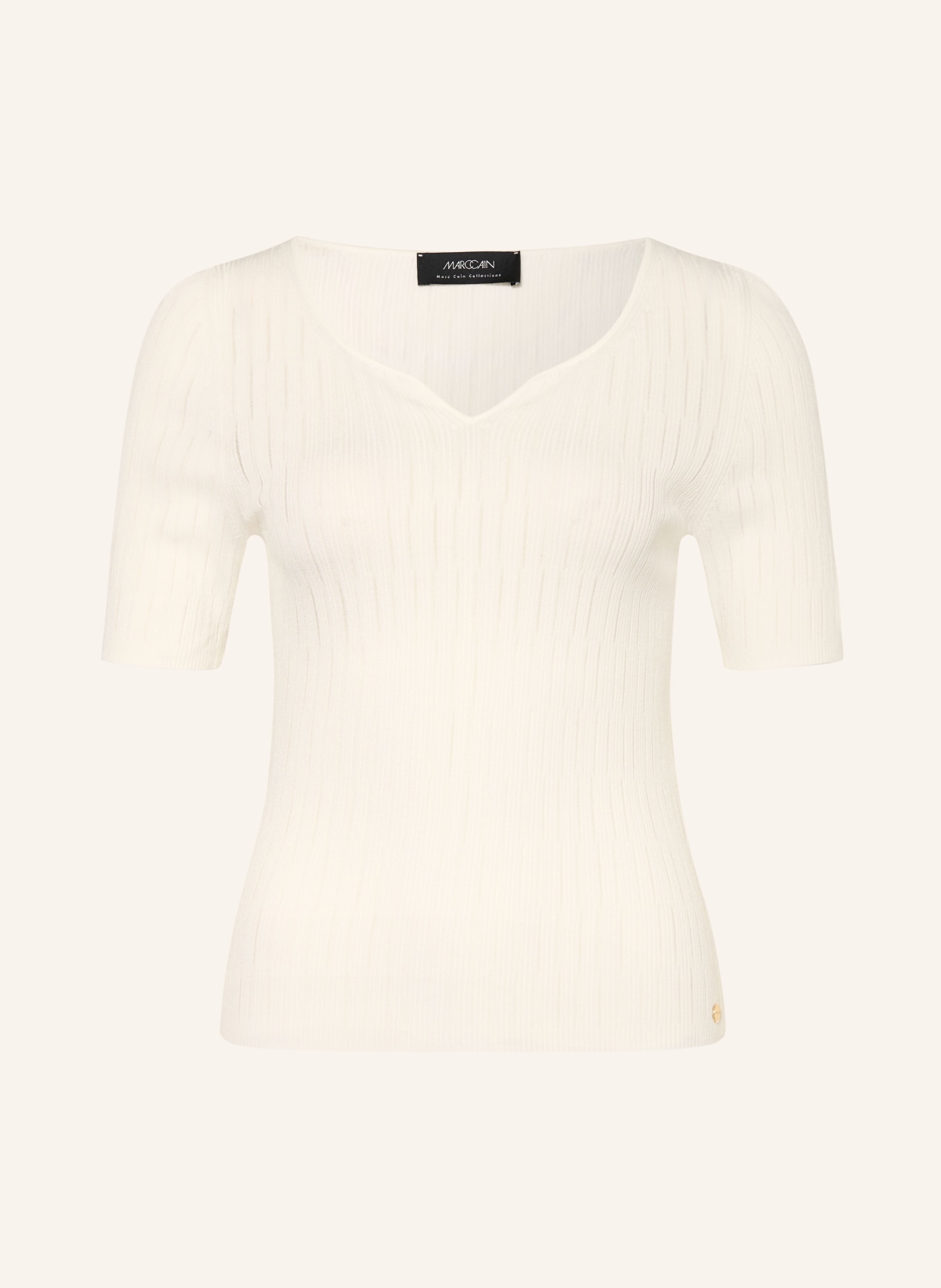 MARC CAIN Strickshirt: 112 bright ecru