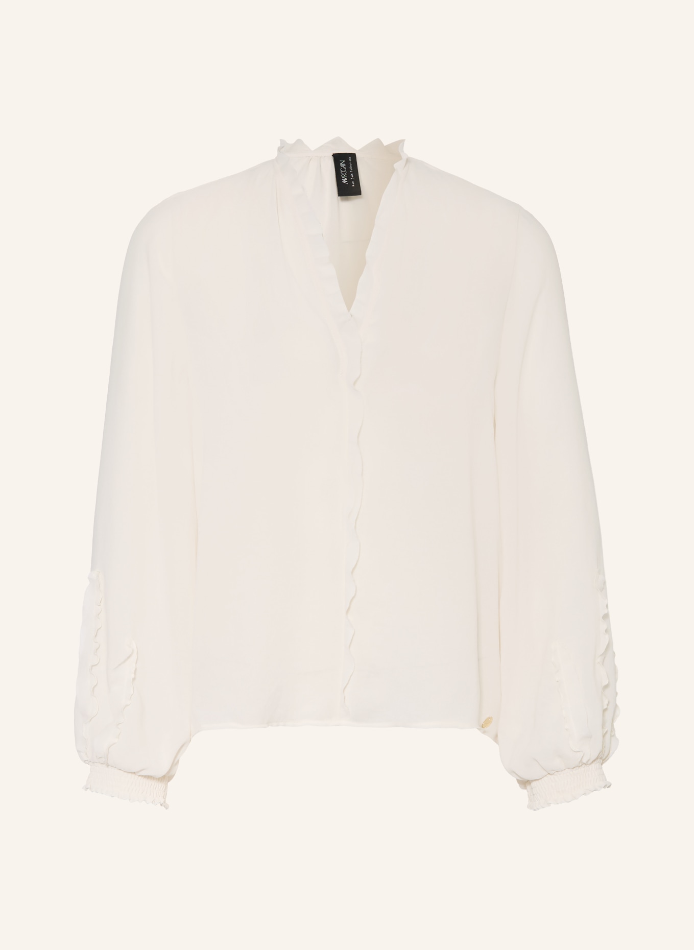 MARC CAIN Blusenshirt mit Rüschen: 112 bright ecru