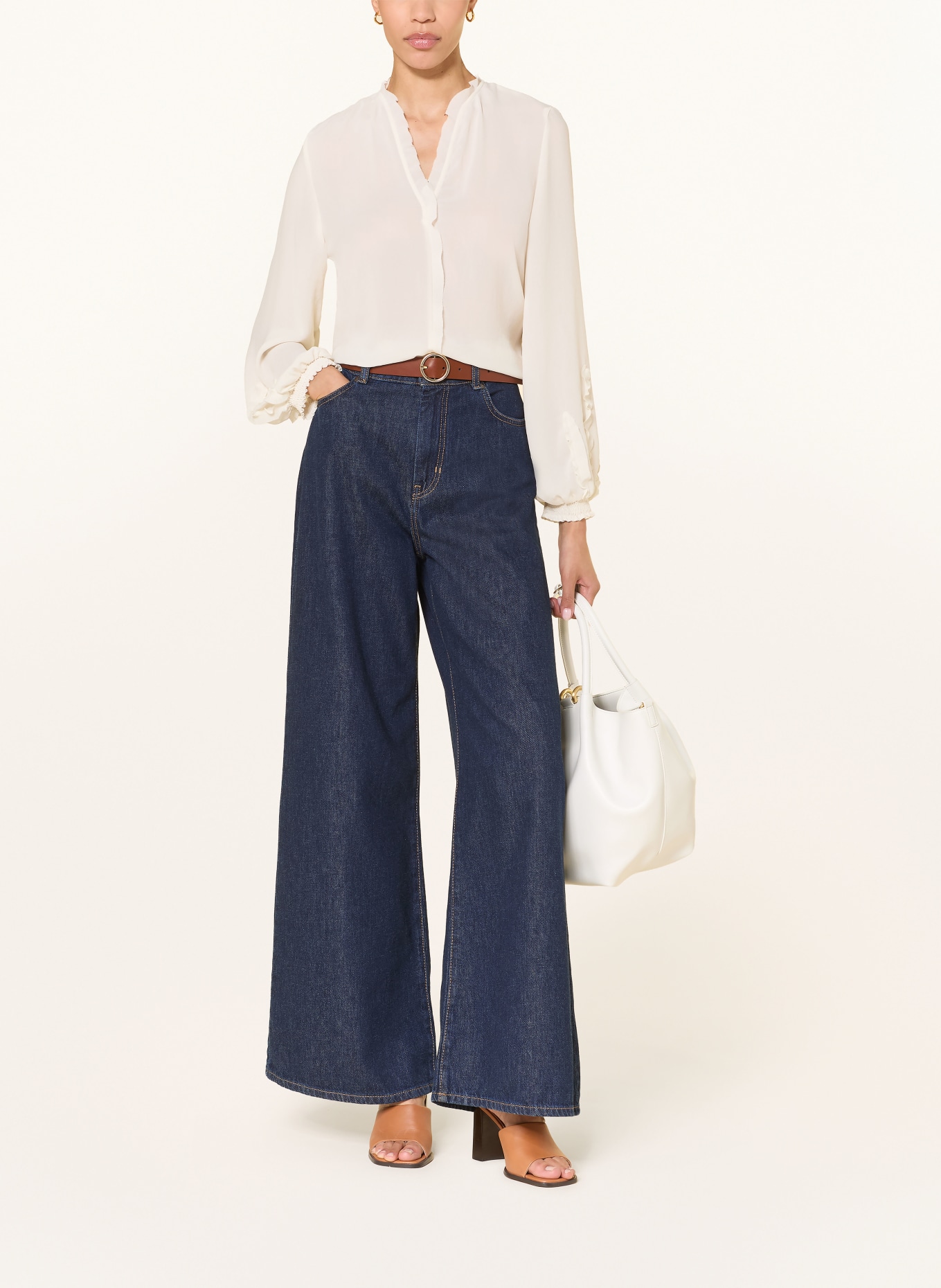 MARC CAIN Blusenshirt mit Rüschen: 112 bright ecru