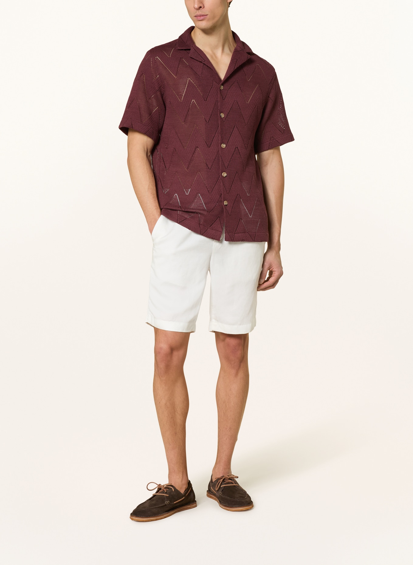 STRELLSON Short KAJI coupe décontractée avec lin: CRÈME