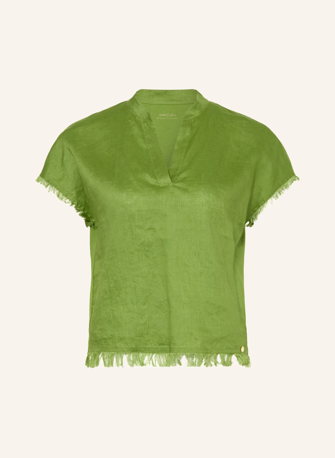 MARC CAIN Blouse-shirt in verschillende materialen: 526 garden green