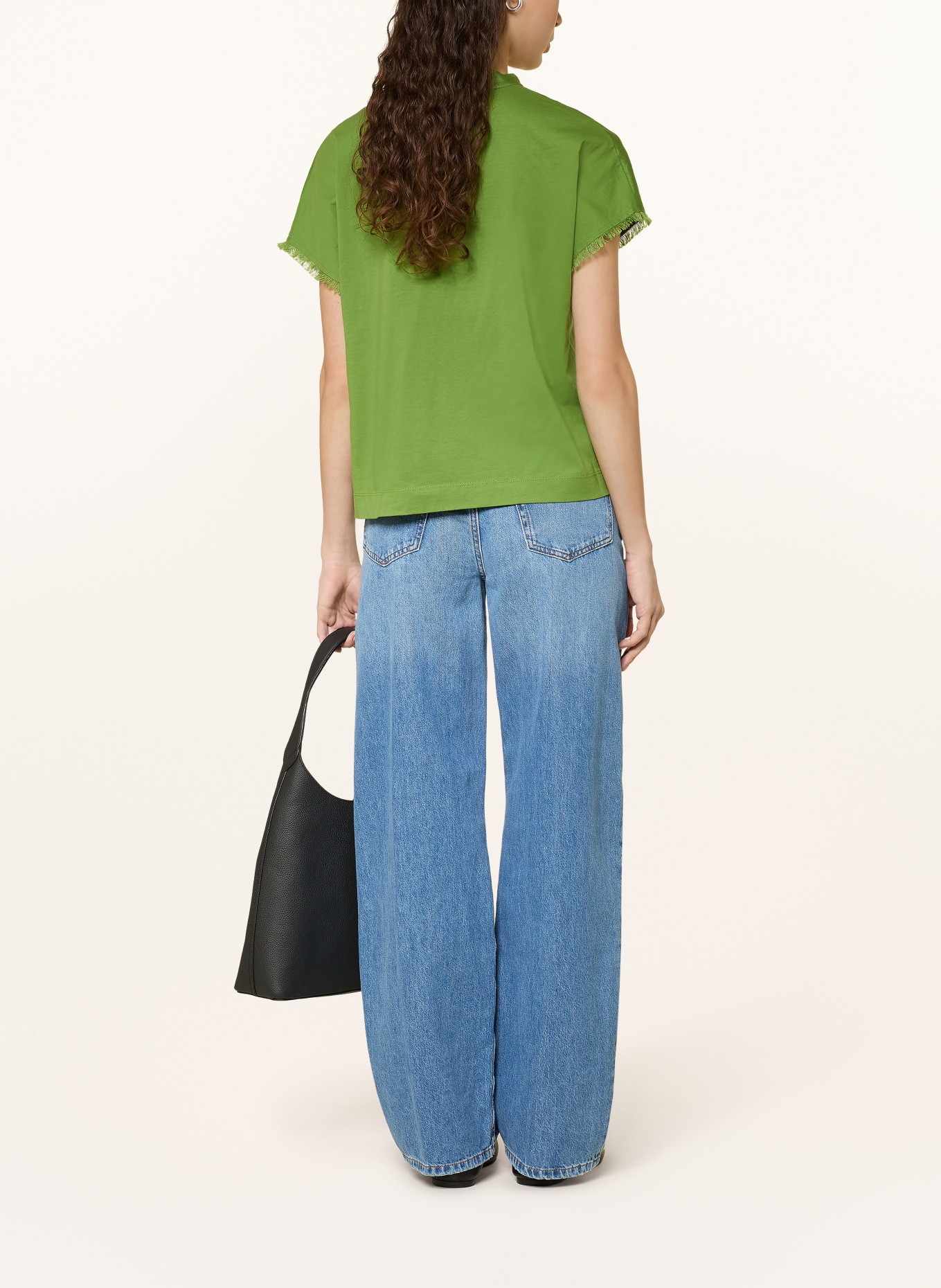 MARC CAIN Blouse-shirt in verschillende materialen: 526 garden green