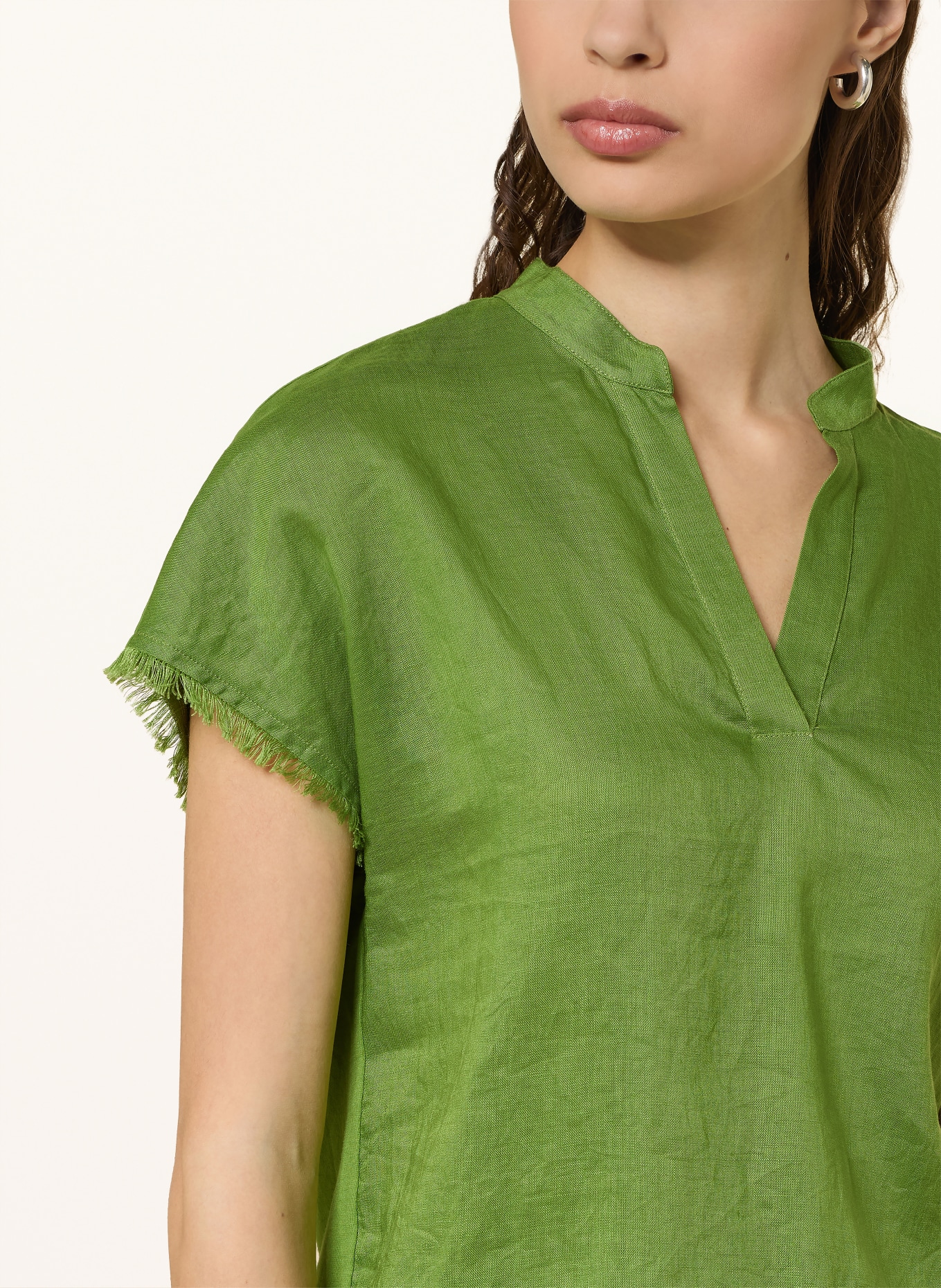 MARC CAIN Blouse-shirt in verschillende materialen: 526 garden green