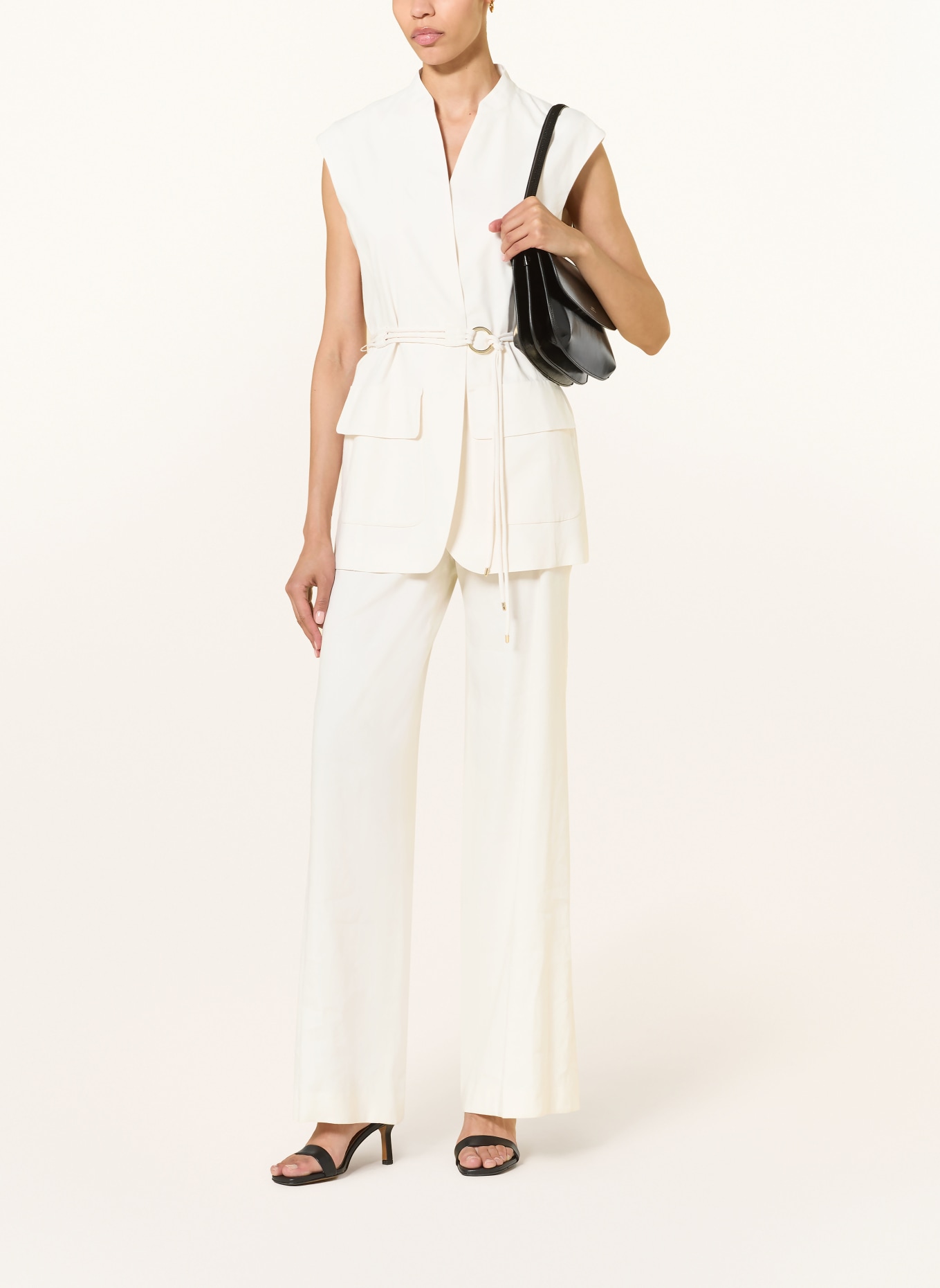 MARC CAIN Broek WAUKEE met linnen: 112 bright ecru