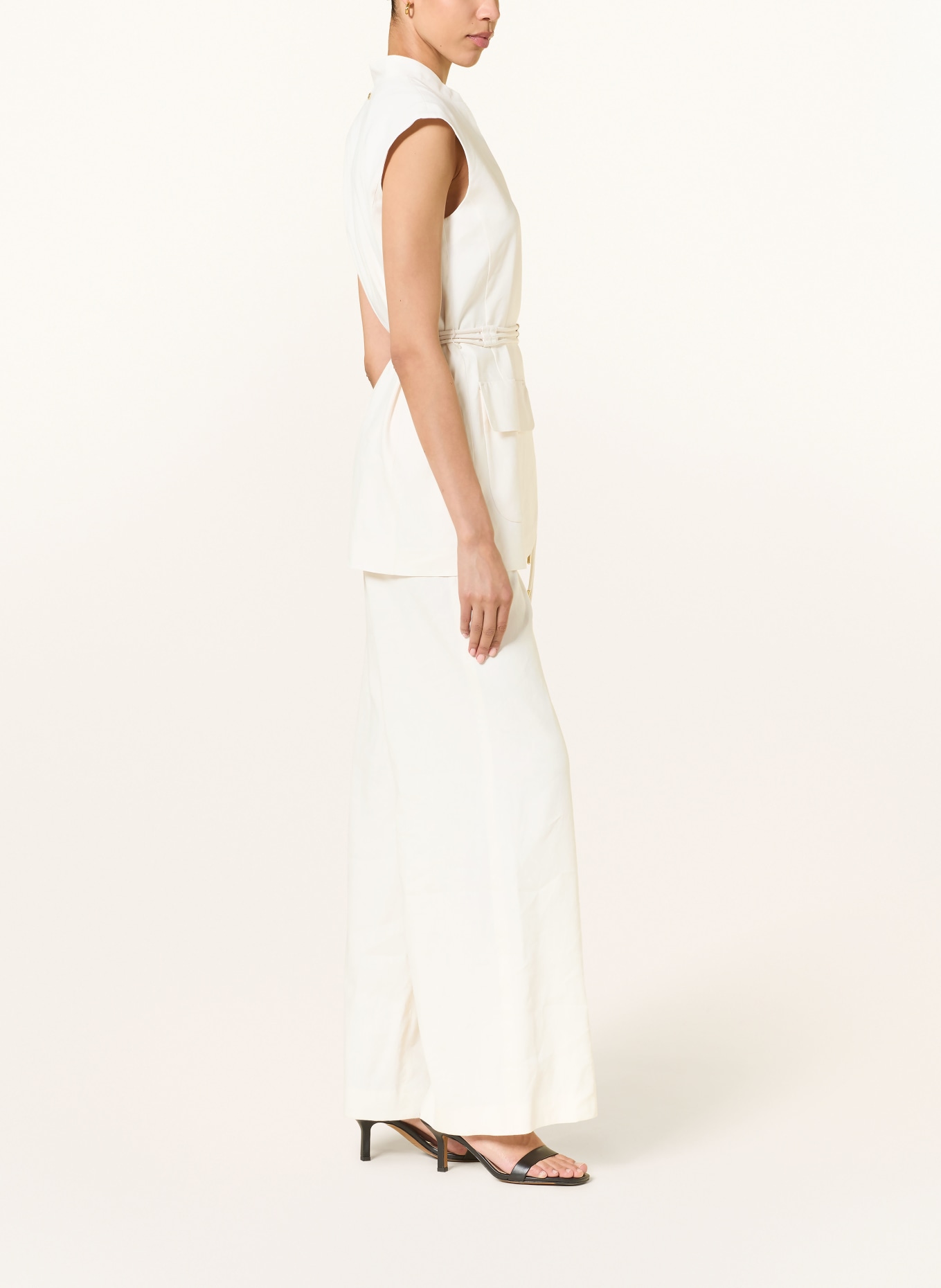 MARC CAIN Broek WAUKEE met linnen: 112 bright ecru