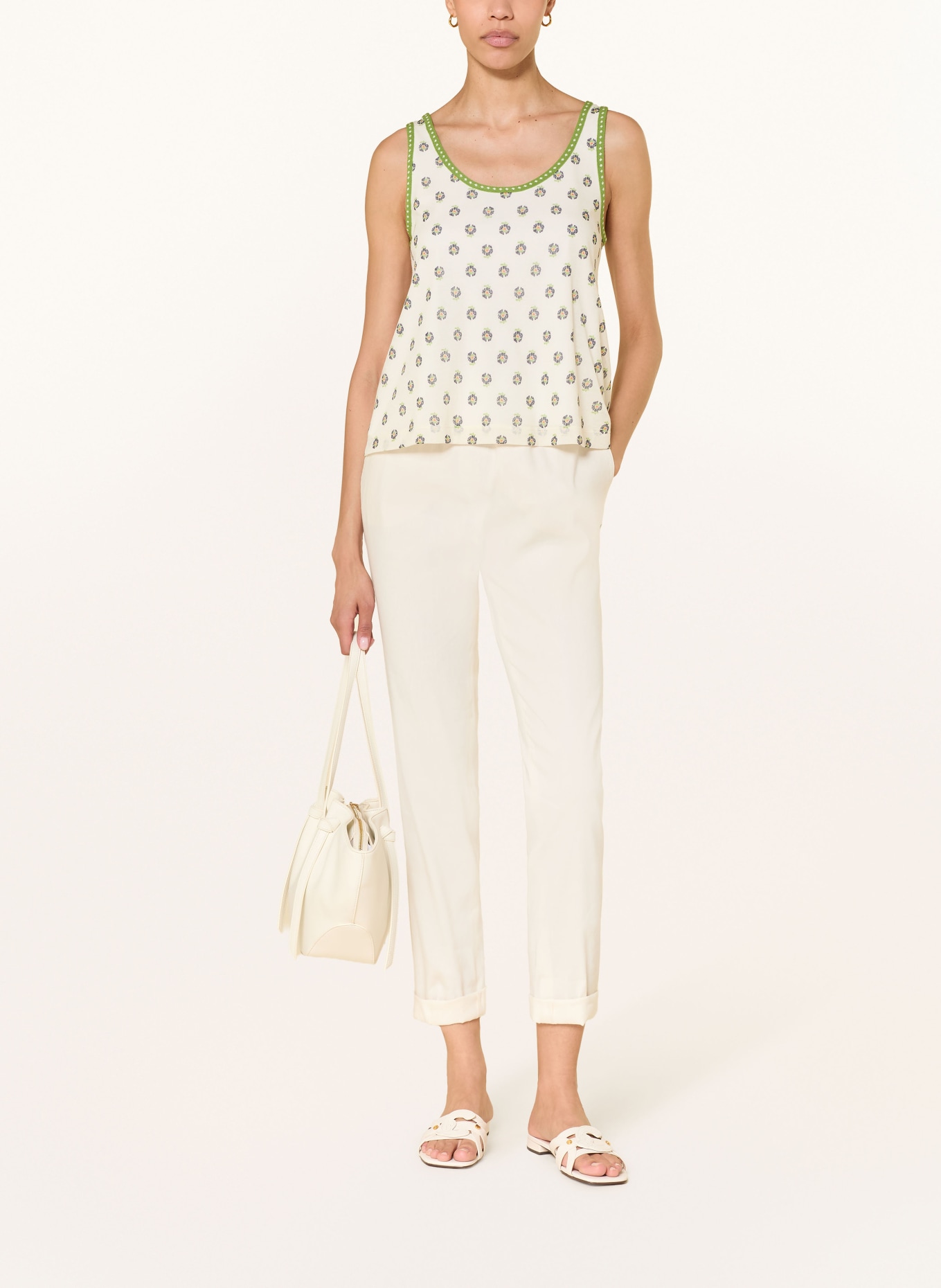 MARC CAIN Hose RHODOS mit Leinen: 112 bright ecru