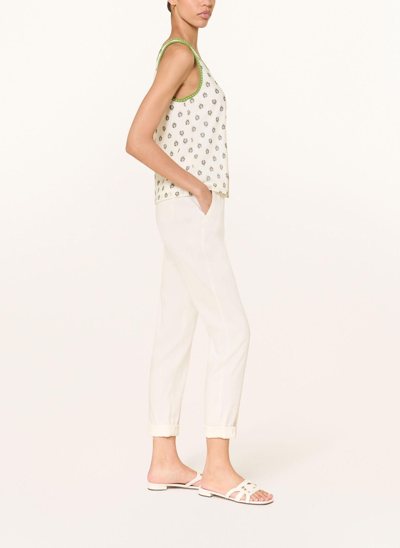 MARC CAIN Hose RHODOS mit Leinen: 112 bright ecru