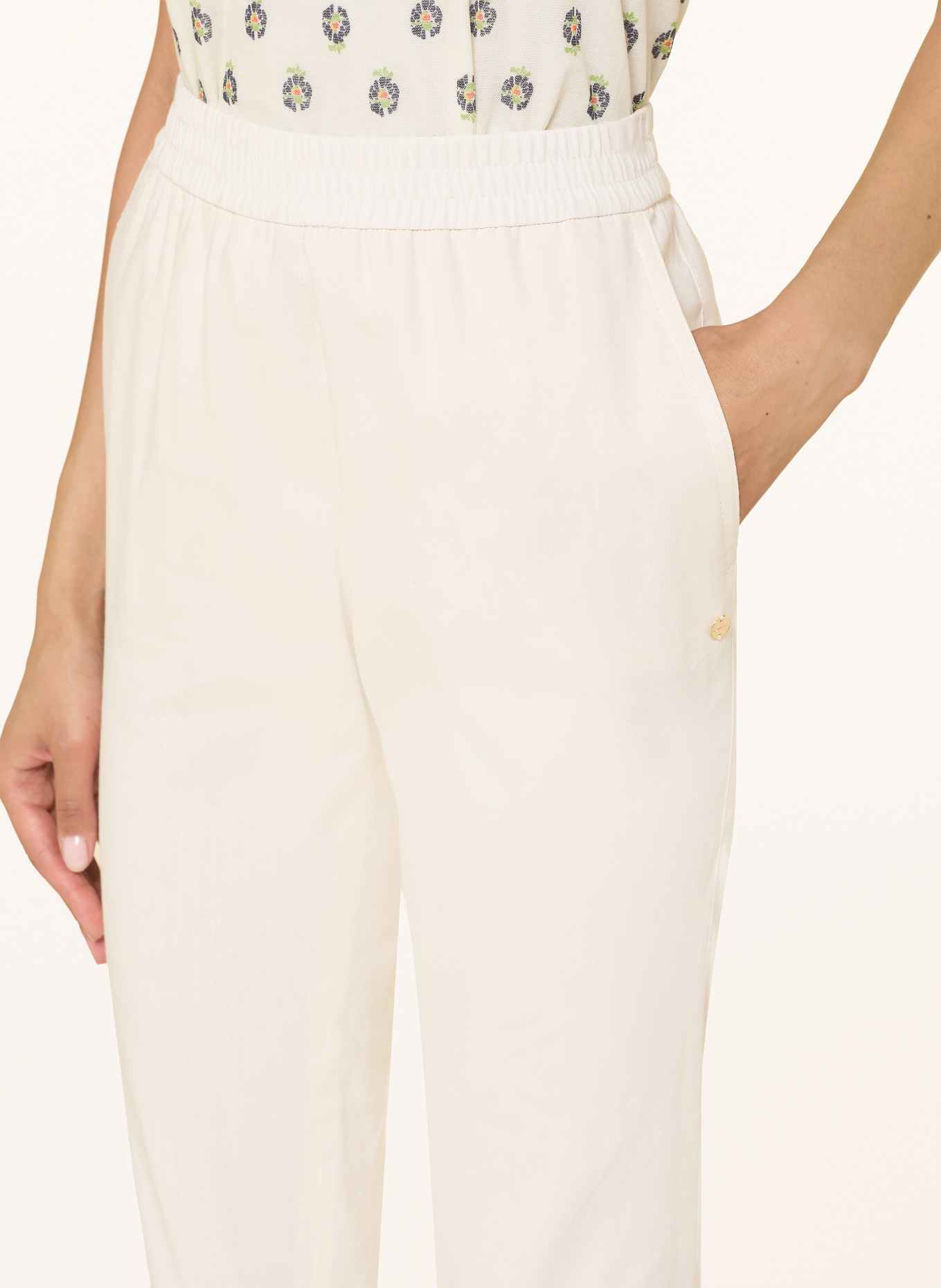 MARC CAIN Hose RHODOS mit Leinen: 112 bright ecru