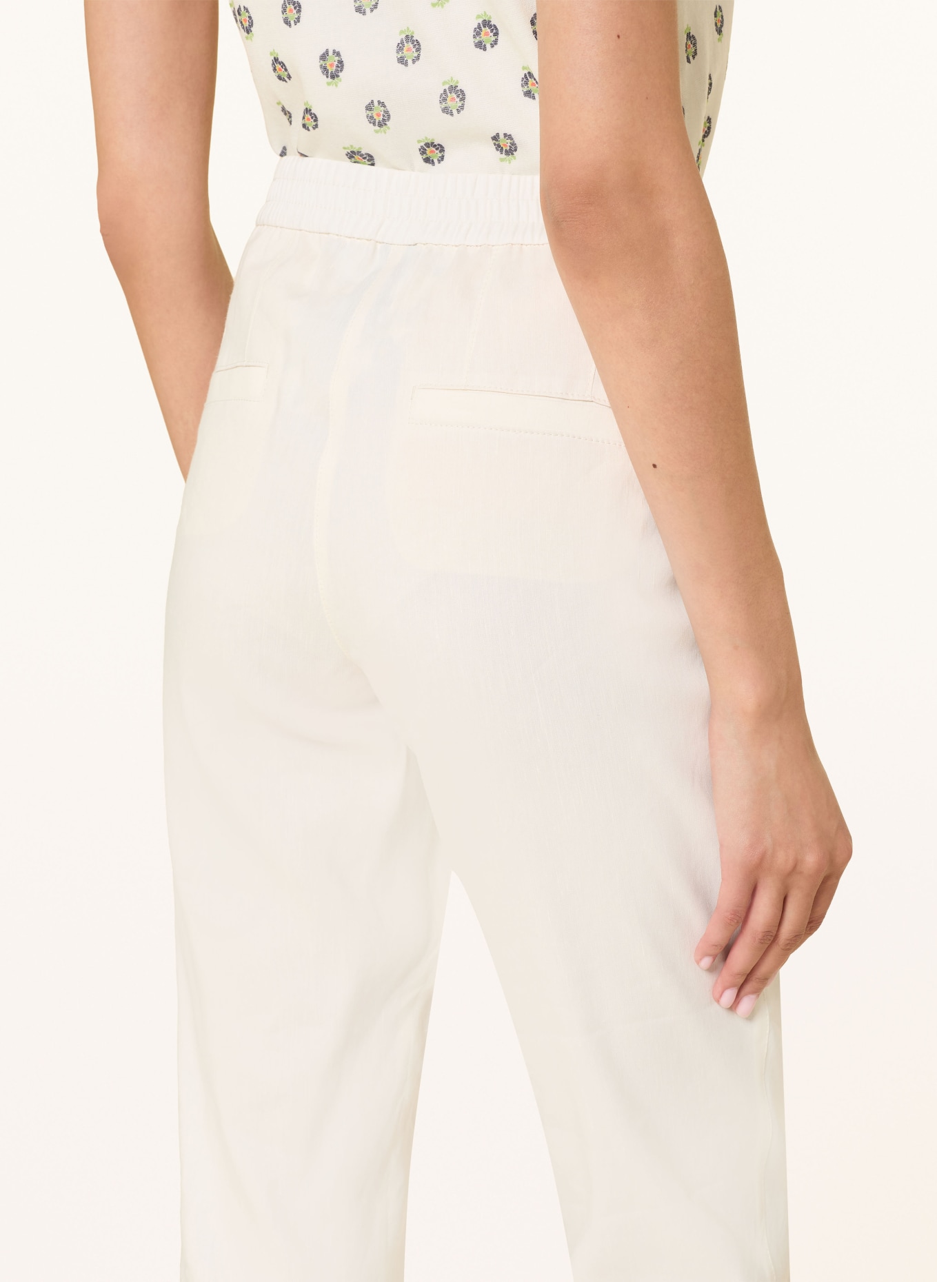 MARC CAIN Hose RHODOS mit Leinen: 112 bright ecru