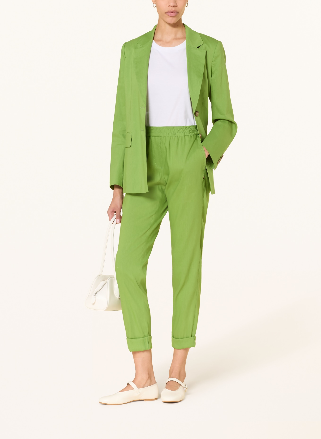 MARC CAIN Hose RHODOS mit Leinen: 526 garden green