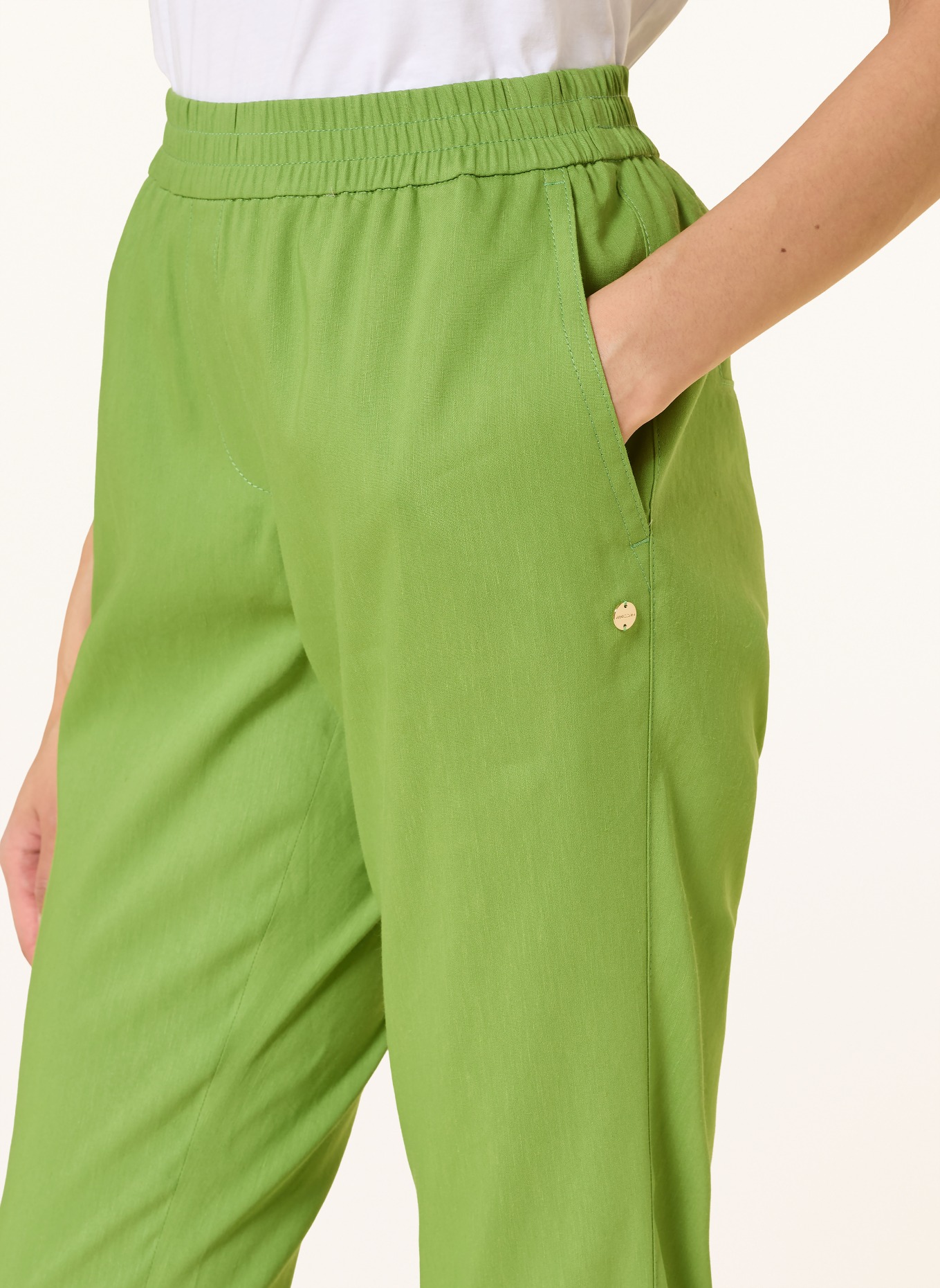 MARC CAIN Hose RHODOS mit Leinen: 526 garden green