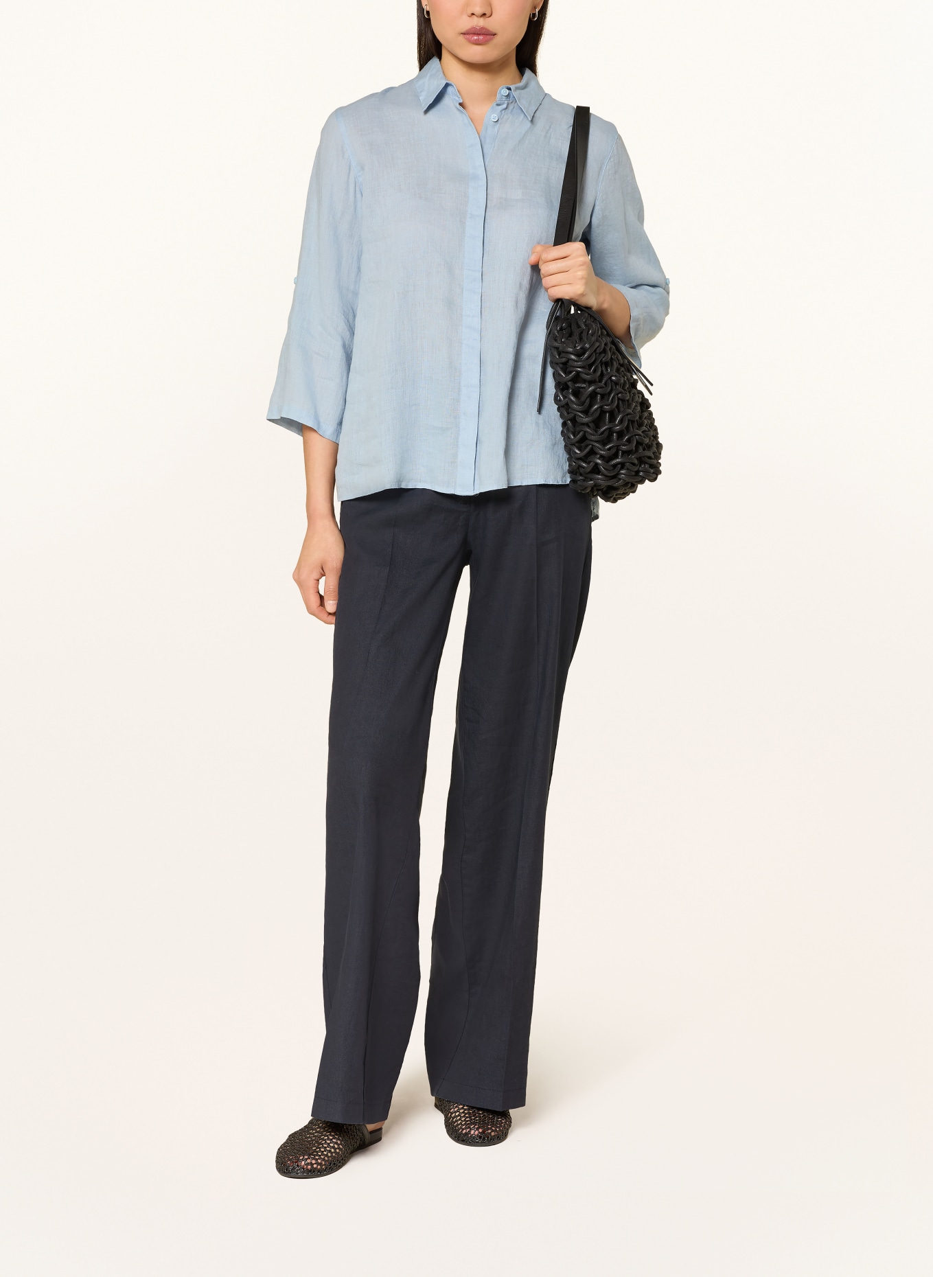 BRAX Hemdbluse VICKI aus Leinen mit 3/4-Arm: HELLBLAU