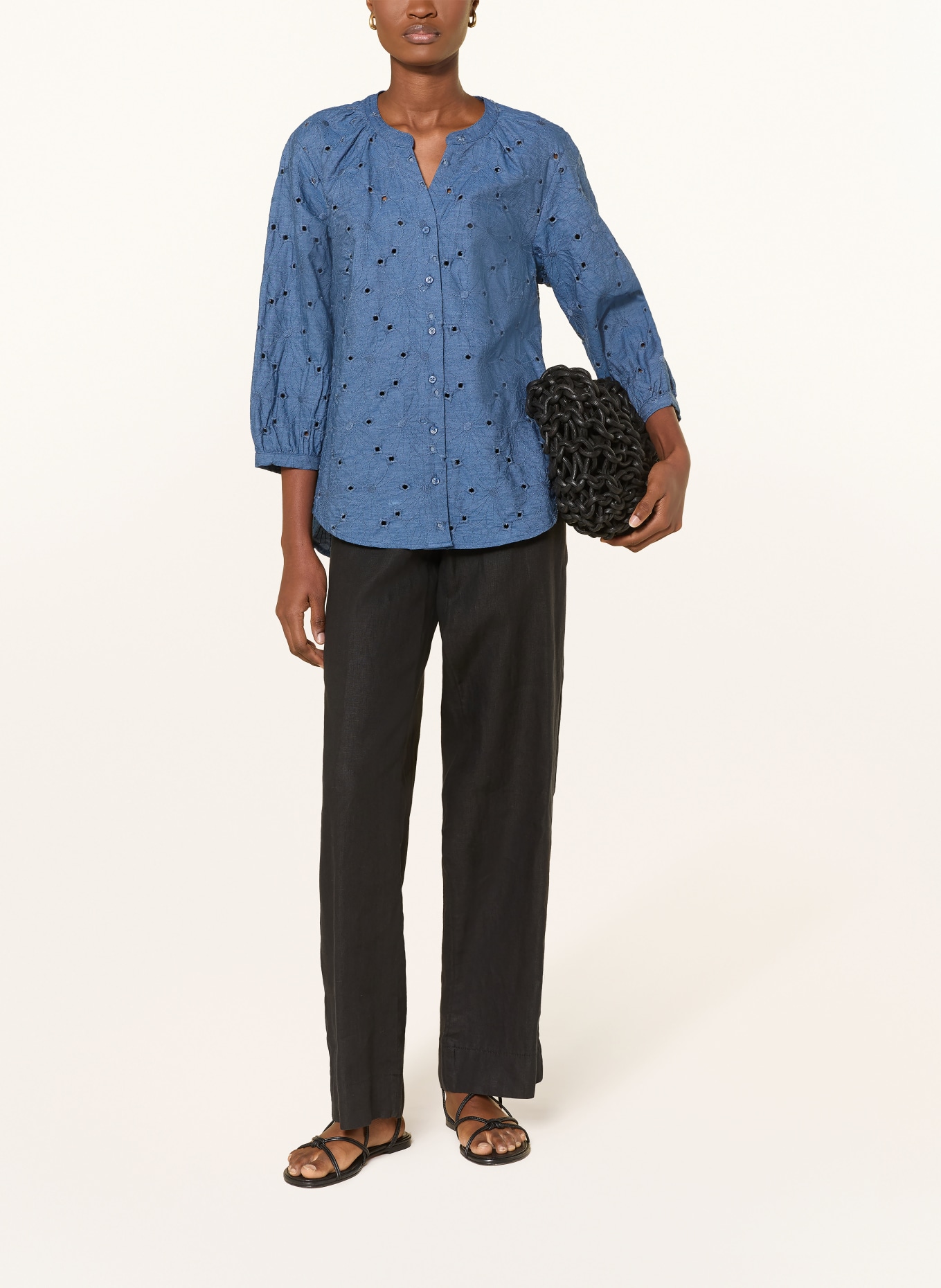 BRAX Jeansblouse VELIA met 3/4-mouwen: BLAUW