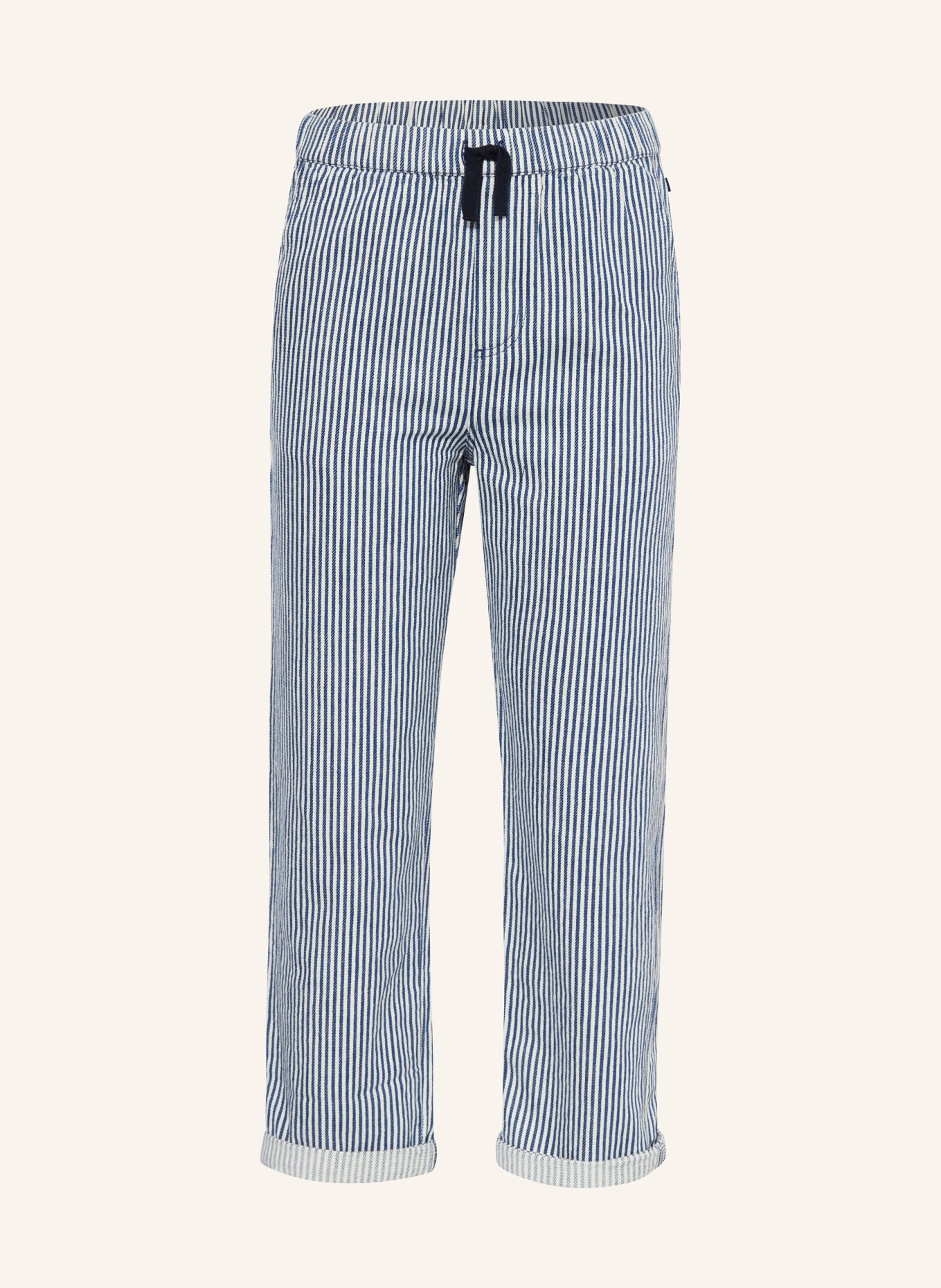 PETIT BATEAU Broek in joggingstijl: CRÈME / DONKERBLAUW