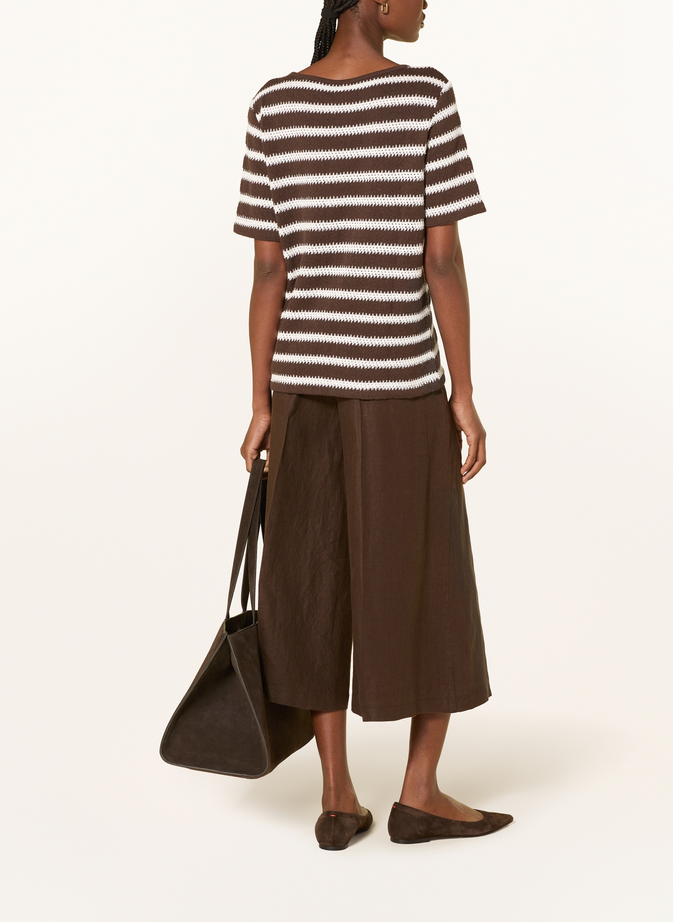 BRAX Strickshirt CIRA: DUNKELBRAUN / ECRU