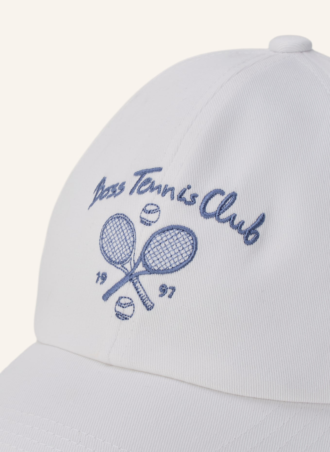 BOSS Cap LACH: WIT / BLAUWGRIJS