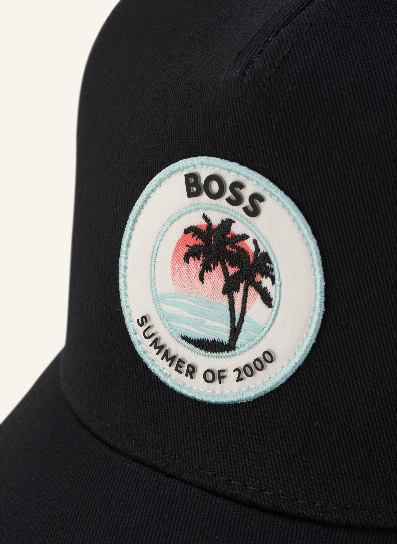 BOSS Cap ELLIOT: ZWART / WIT
