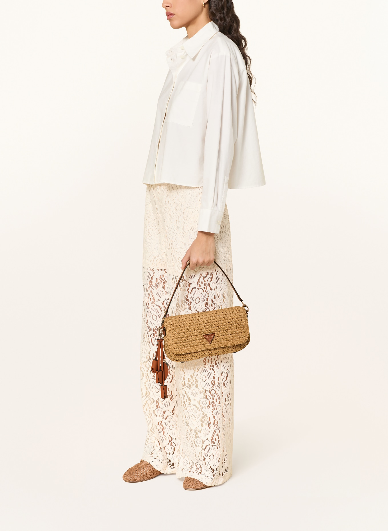 GUESS Schoudertas OFELIA: LICHTBRUIN / GOUD / BRUIN