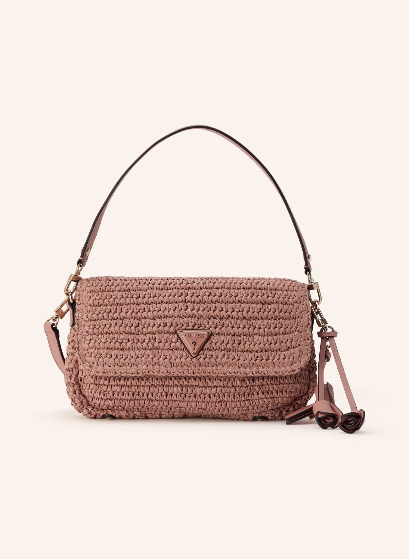 GUESS Schultertasche OFELIA: ALTROSA / SILBER