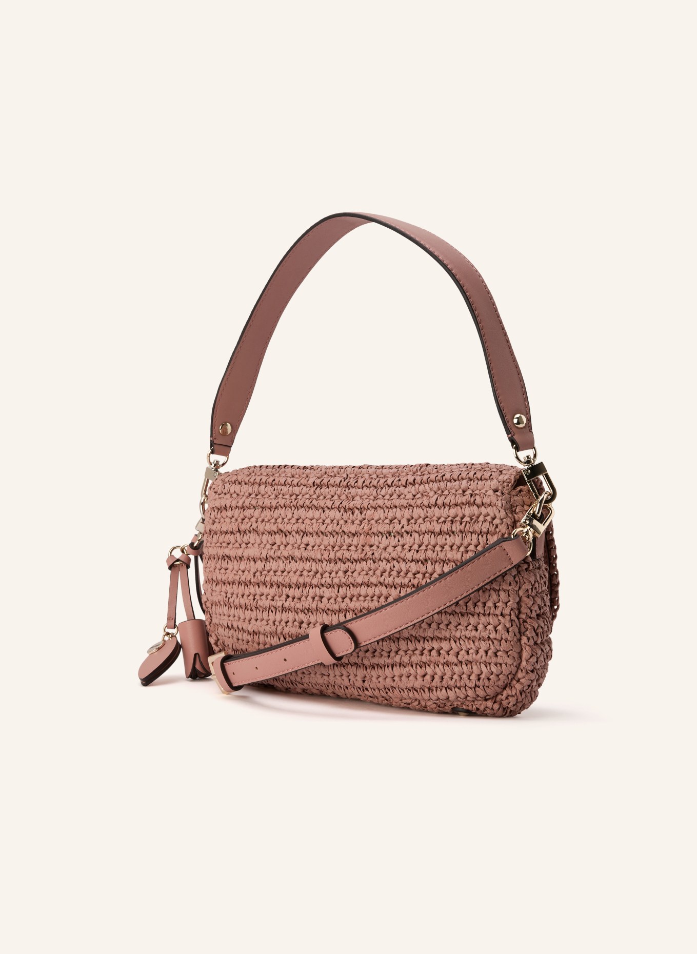 GUESS Schultertasche OFELIA: ALTROSA / SILBER