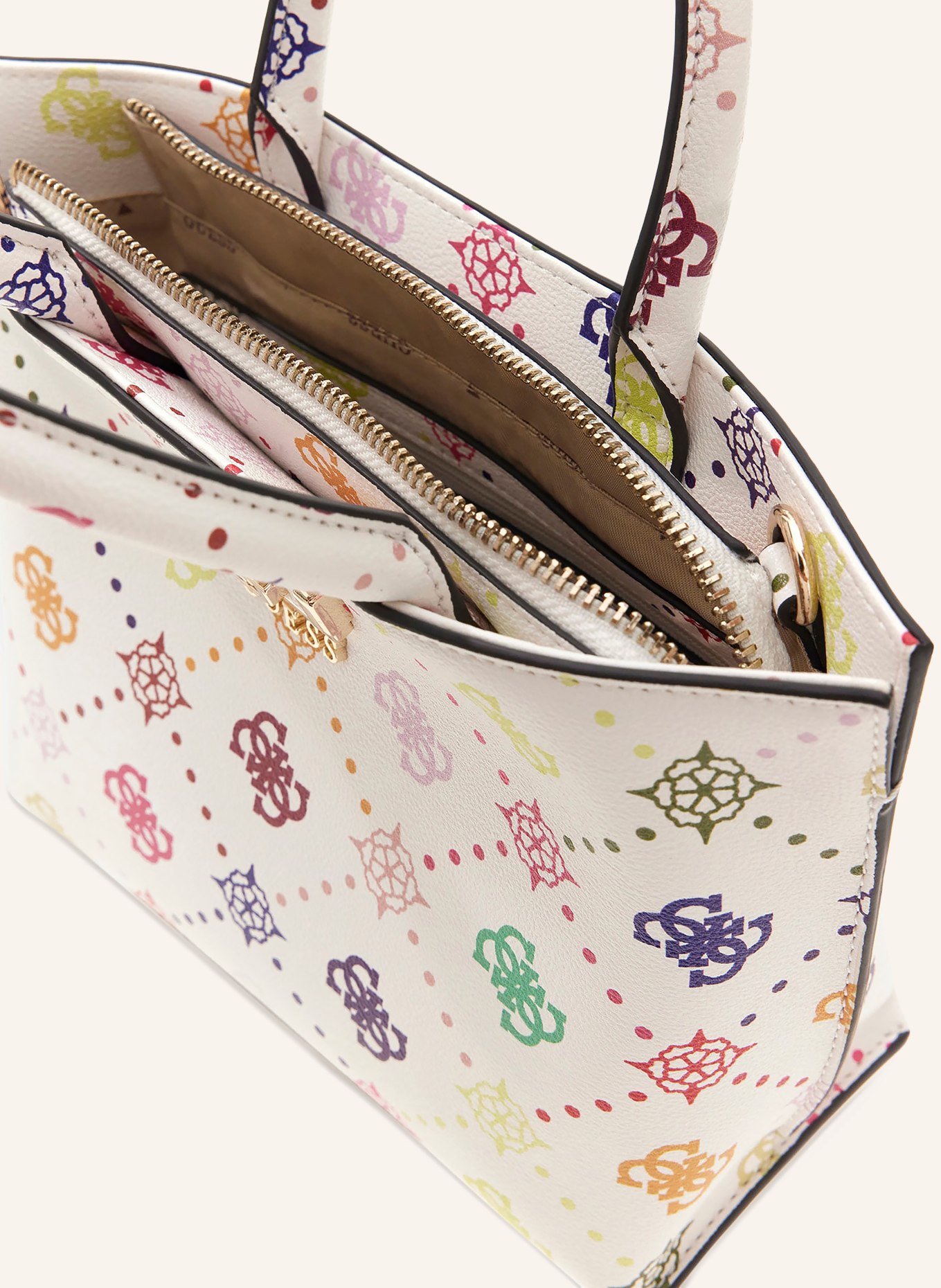 GUESS Schultertasche EMELIE: WEISS / GOLD / PINK