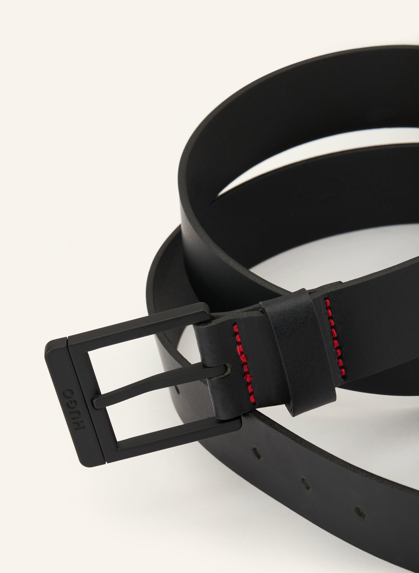 HUGO Ledergürtel: SCHWARZ