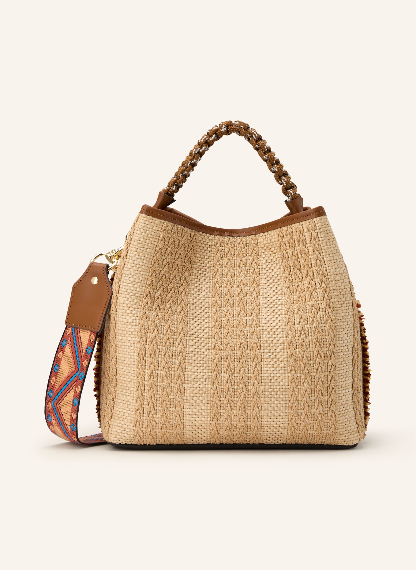 ViaMailBag Handtasche CORAL POSH: BEIGE / COGNAC / DUNKELORANGE