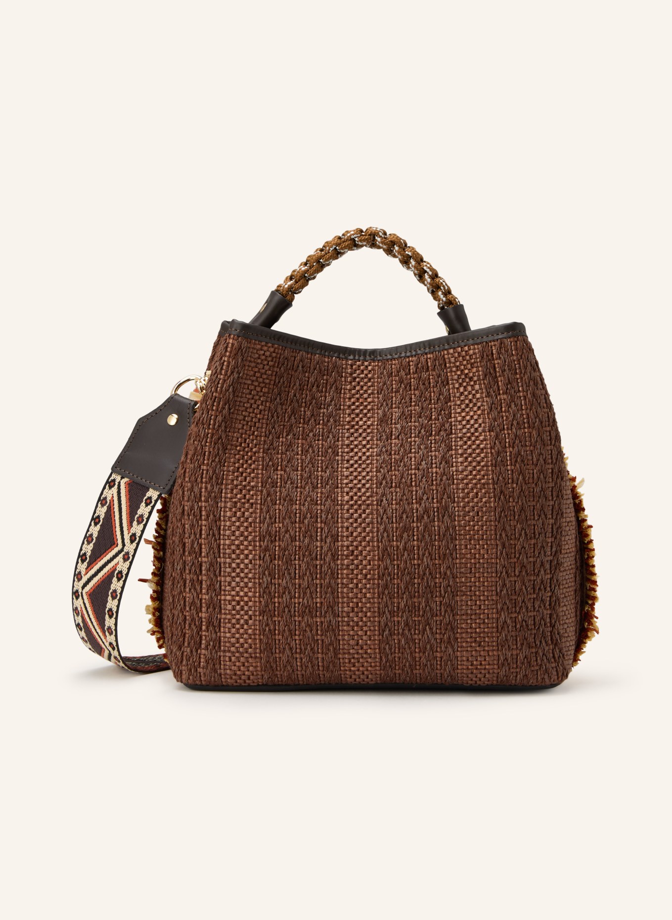 ViaMailBag Handtasche CORAL POSH: BRAUN / BEIGE / DUNKELORANGE