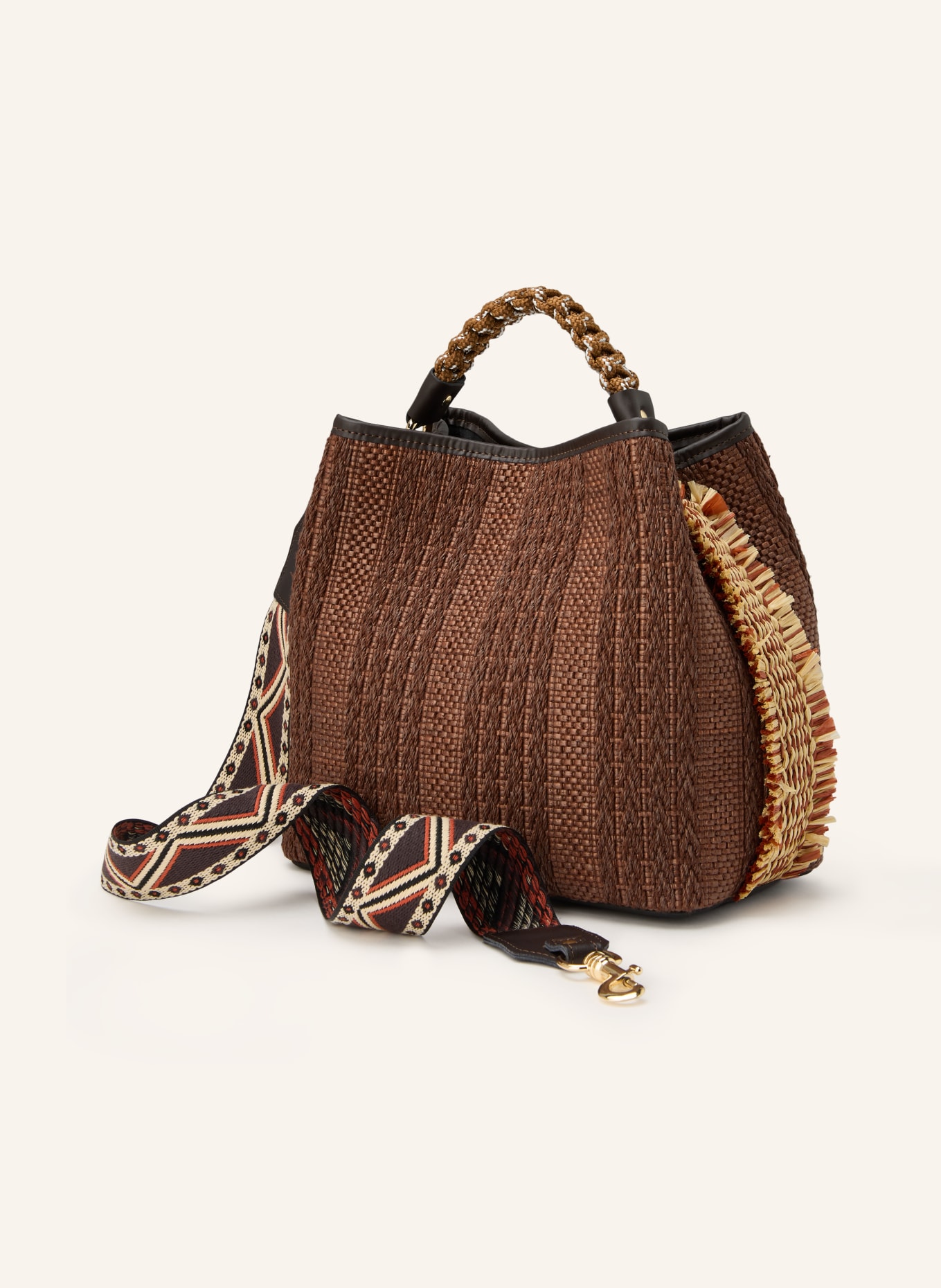 ViaMailBag Handtasche CORAL POSH: BRAUN / BEIGE / DUNKELORANGE