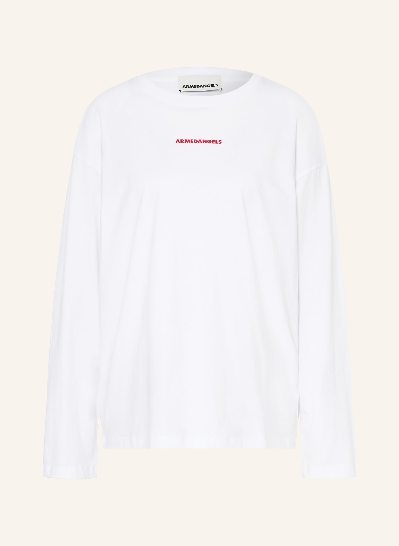 ARMEDANGELS Longsleeve FIETAA: WEISS / HELLROT / ROT