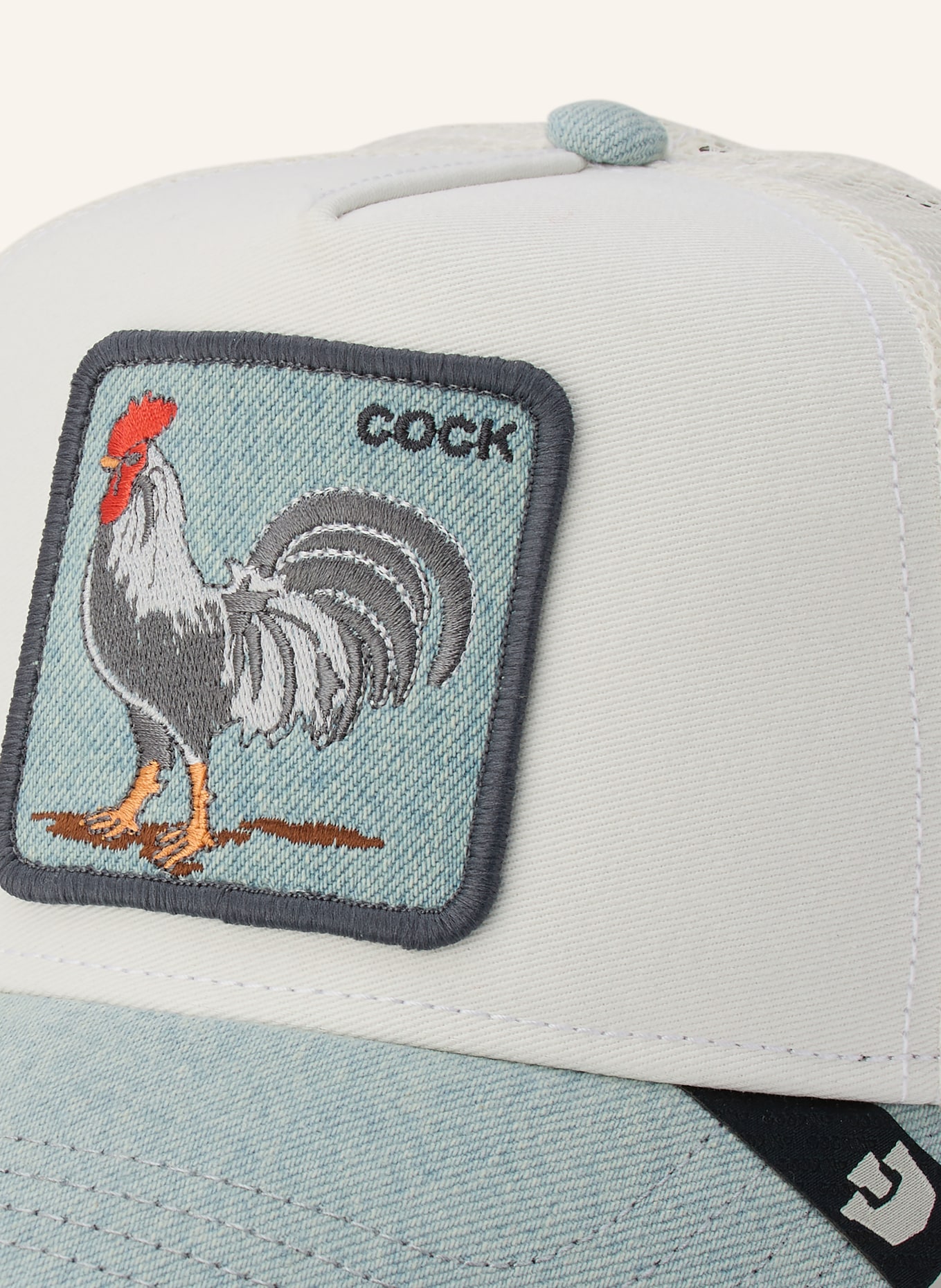 GOORIN BROS. Jeanscap ROOSTER: CRÈME / BLAUWGRIJS / DONKERGRIJS